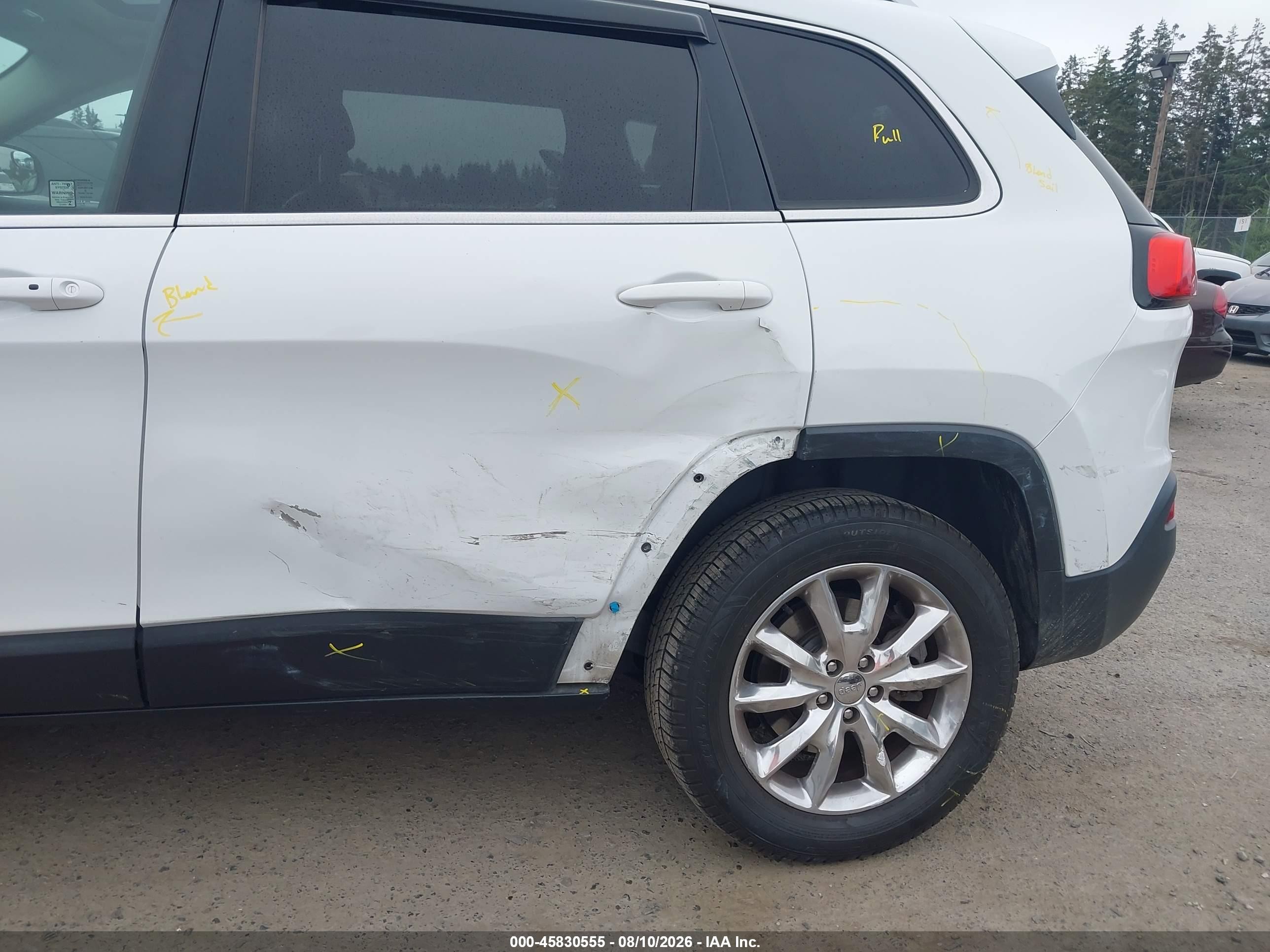 2015 Jeep Cherokee Limited White vin: 1C4PJMDS2FW648041