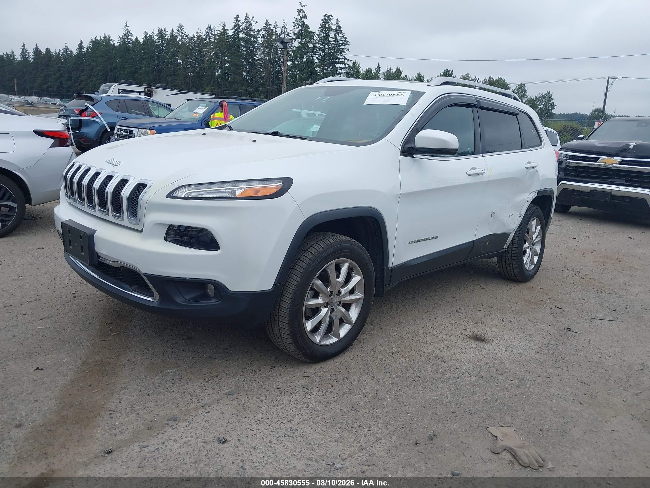 2015 Jeep Cherokee Limited White vin: 1C4PJMDS2FW648041