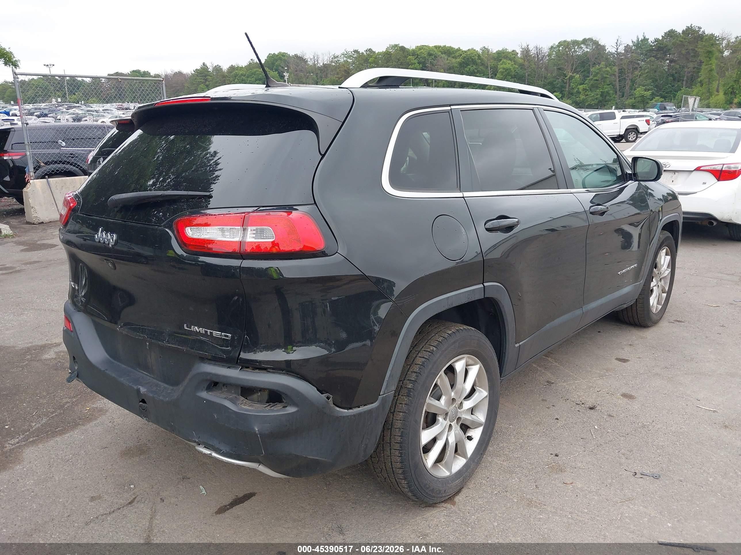 2015 Jeep Cherokee Limited Black vin: 1C4PJMDS2FW687373