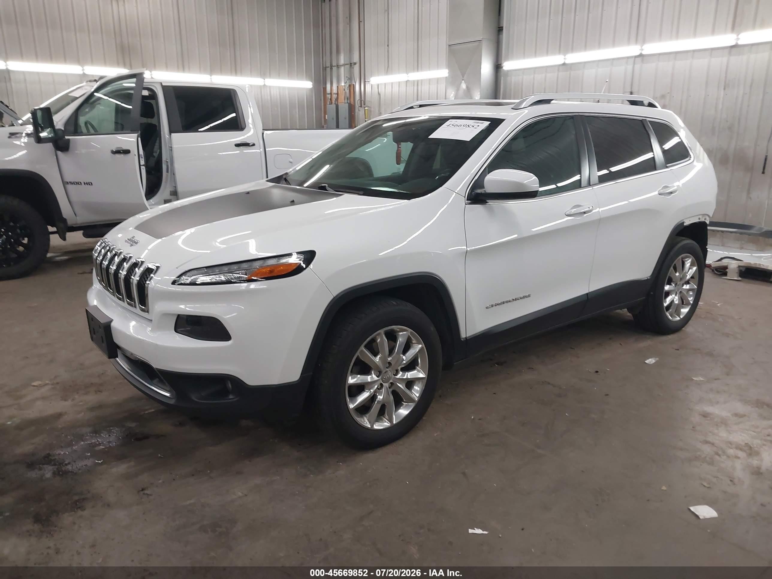 2015 Jeep Cherokee Limited White vin: 1C4PJMDS2FW688247
