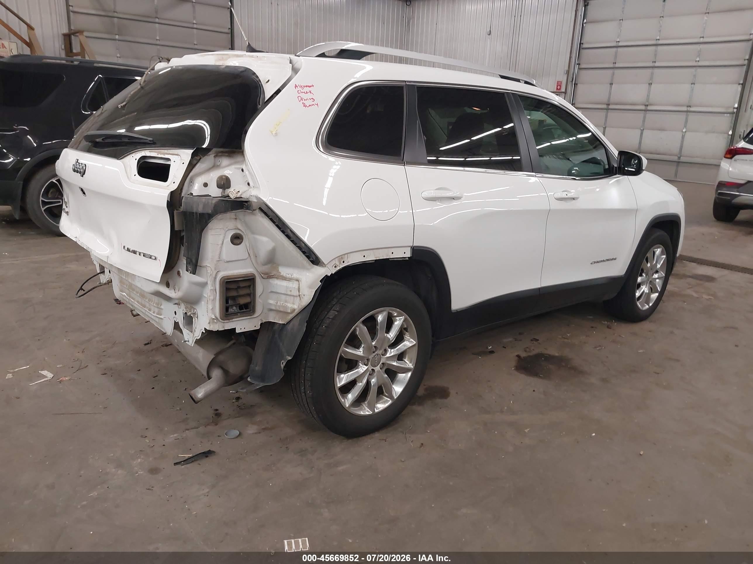 2015 Jeep Cherokee Limited White vin: 1C4PJMDS2FW688247