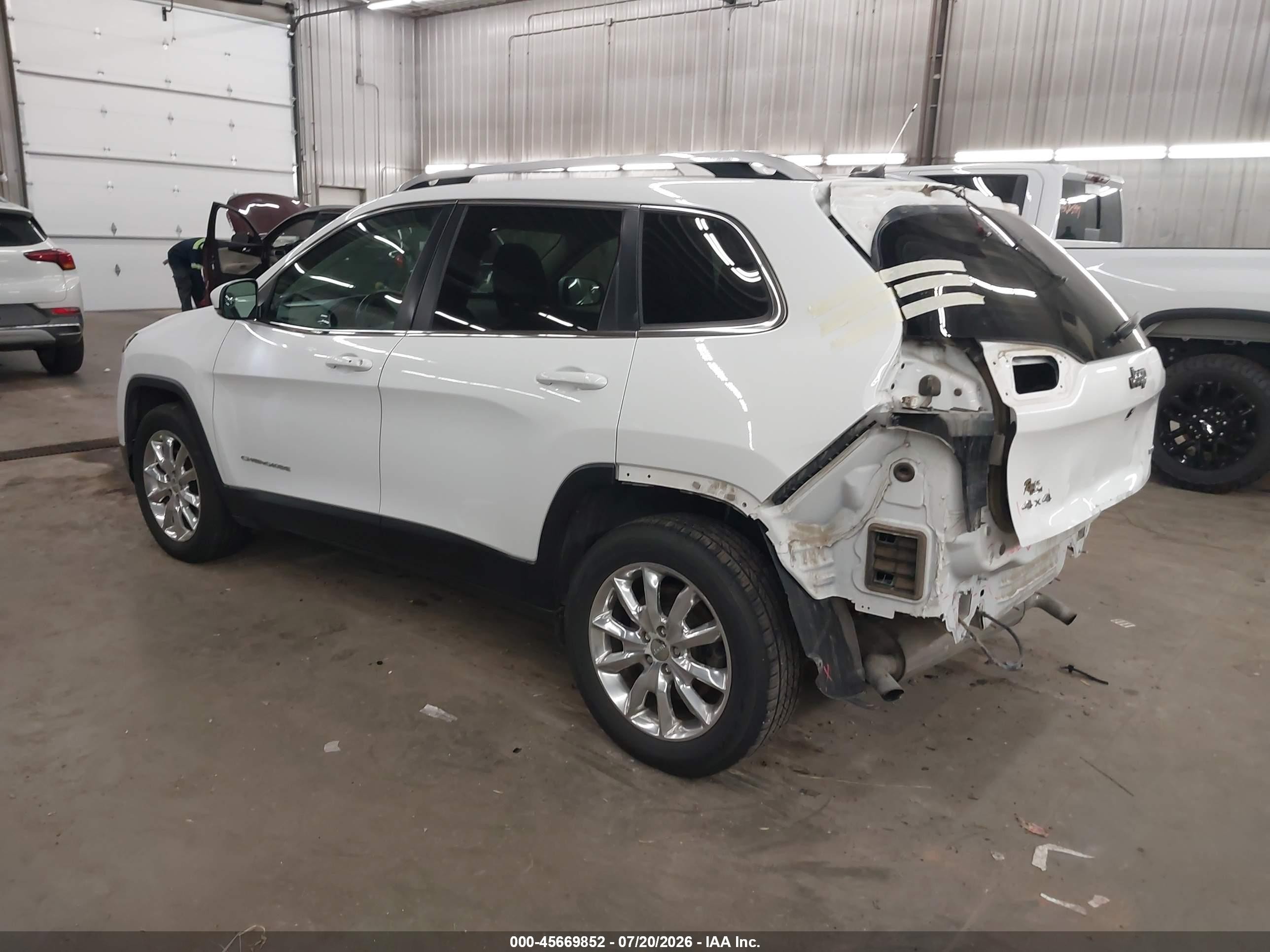 2015 Jeep Cherokee Limited White vin: 1C4PJMDS2FW688247