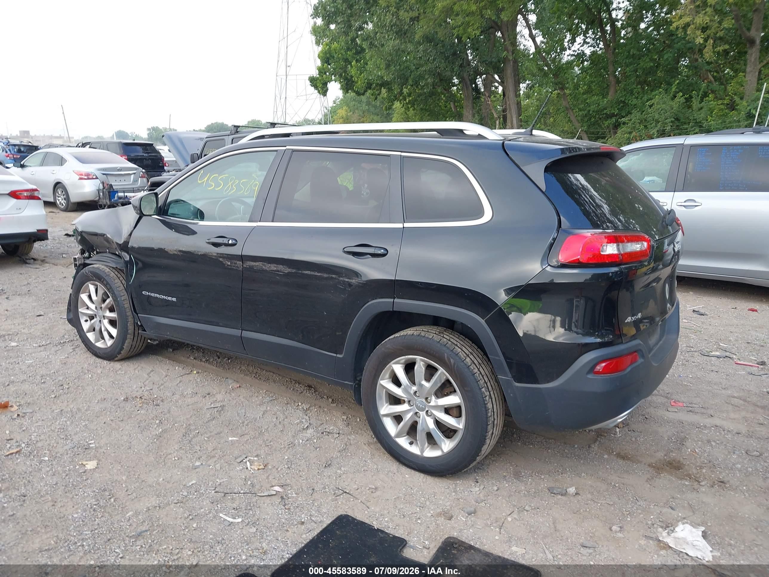 2015 Jeep Cherokee Limited Black vin: 1C4PJMDS2FW729864