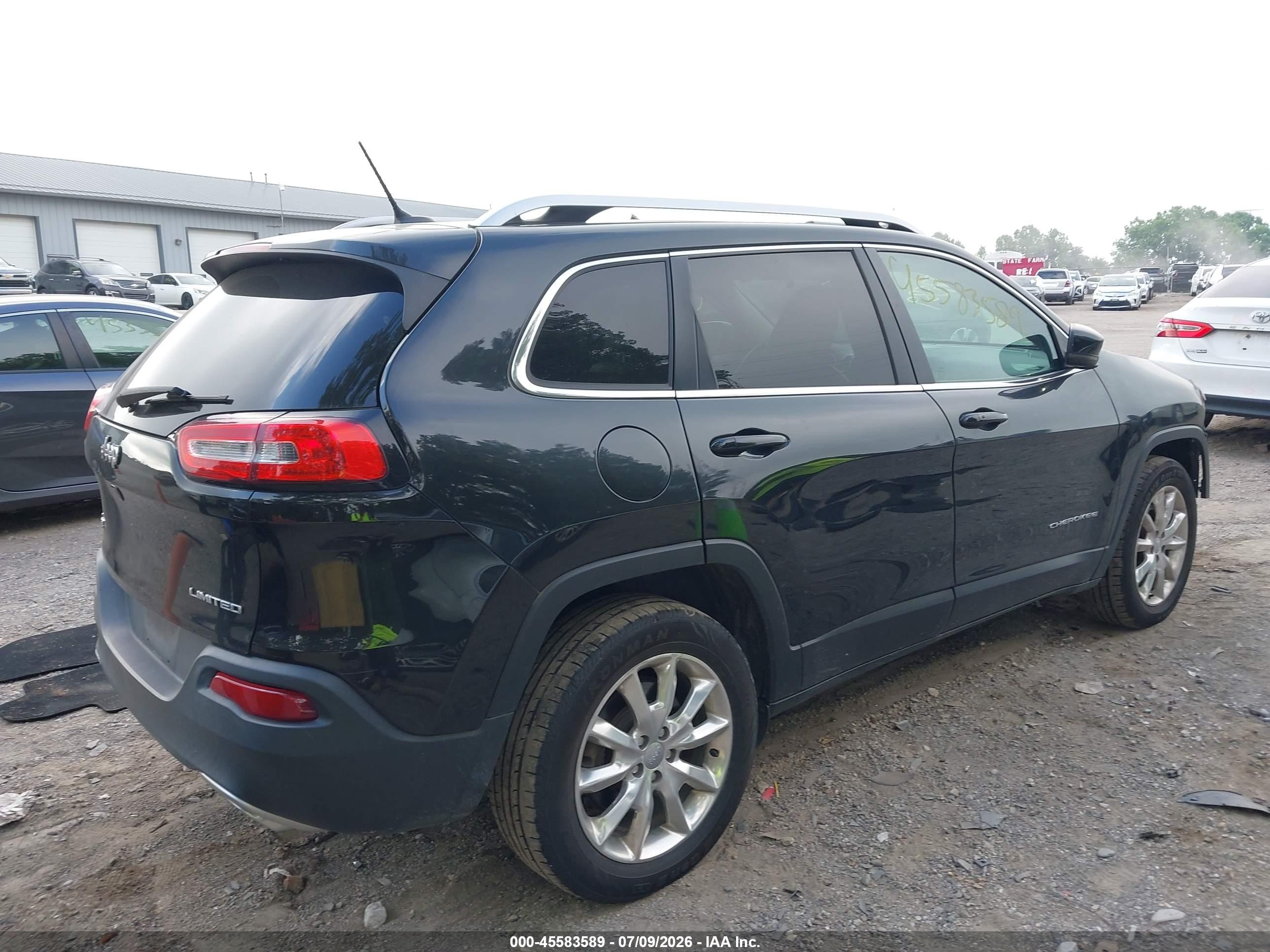 2015 Jeep Cherokee Limited Black vin: 1C4PJMDS2FW729864