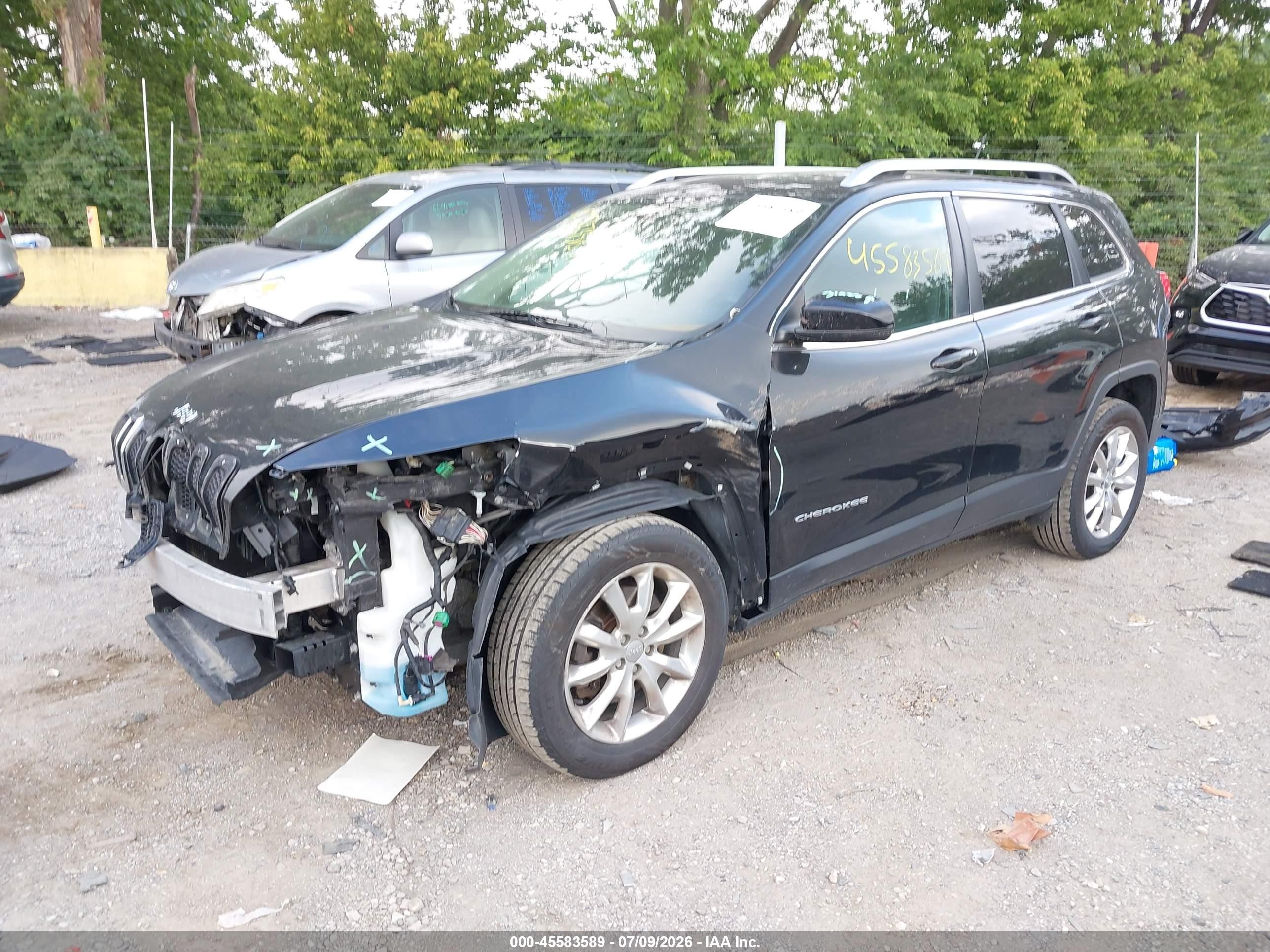 2015 Jeep Cherokee Limited Black vin: 1C4PJMDS2FW729864