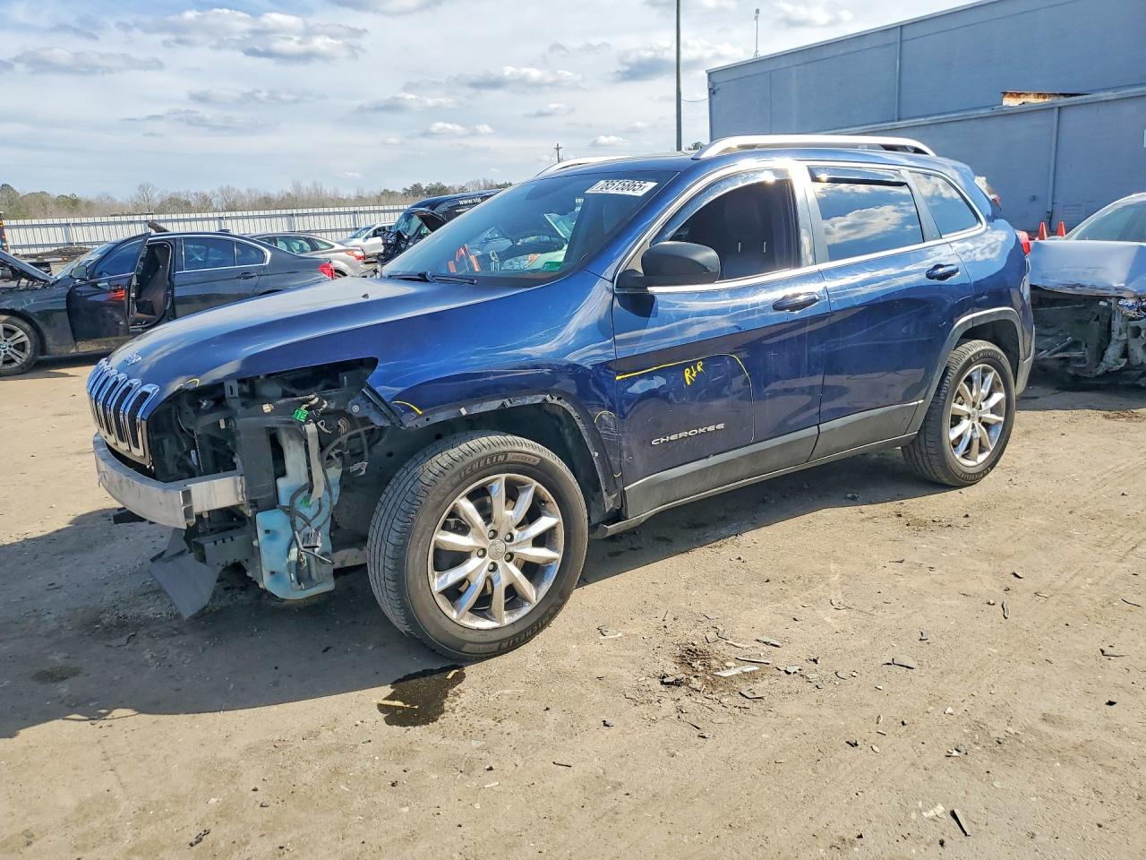 2014 Jeep Cherokee Limited Blue vin: 1C4PJMDS3EW170999