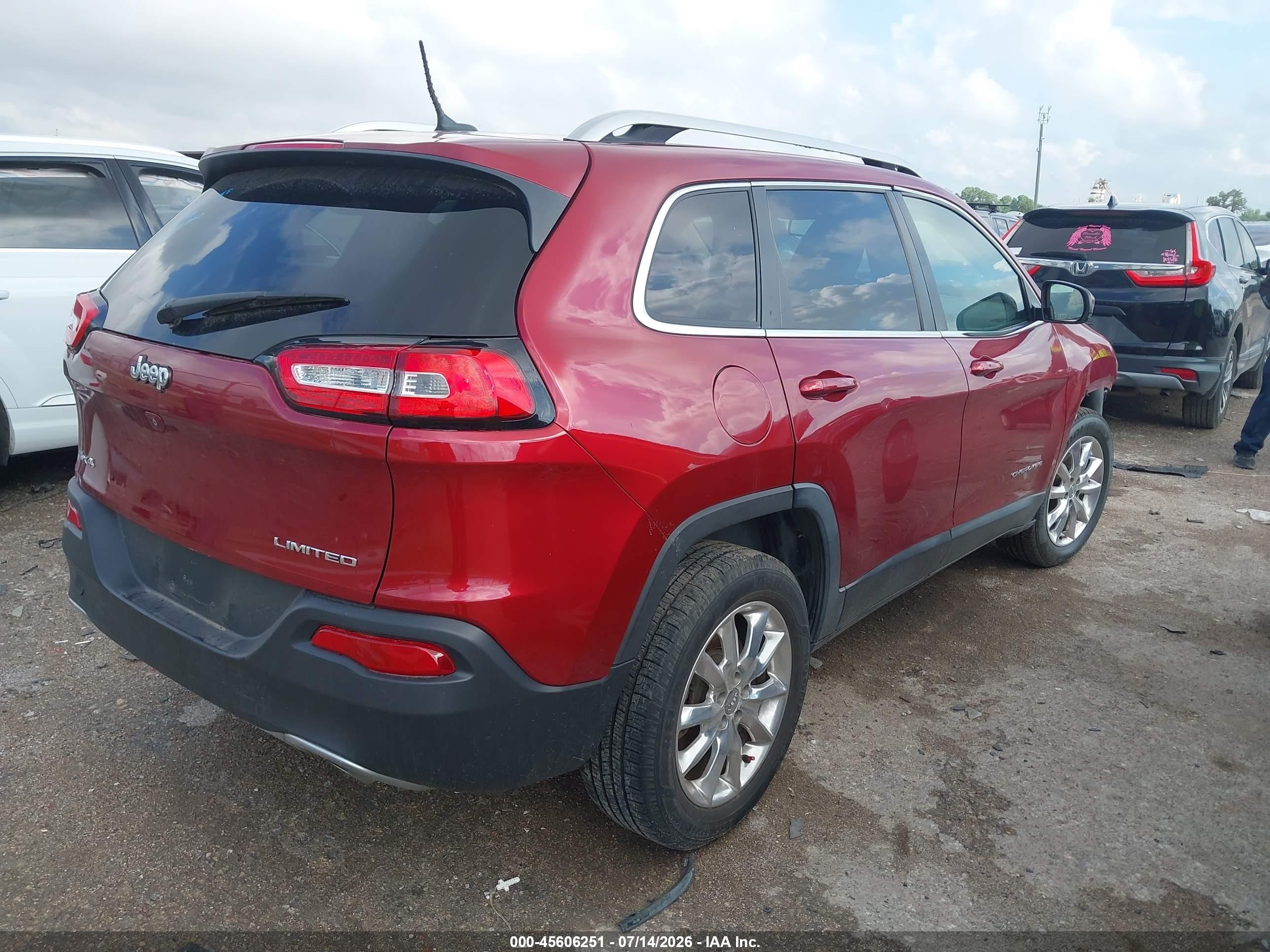 2014 Jeep Cherokee Limited Red vin: 1C4PJMDS3EW215505
