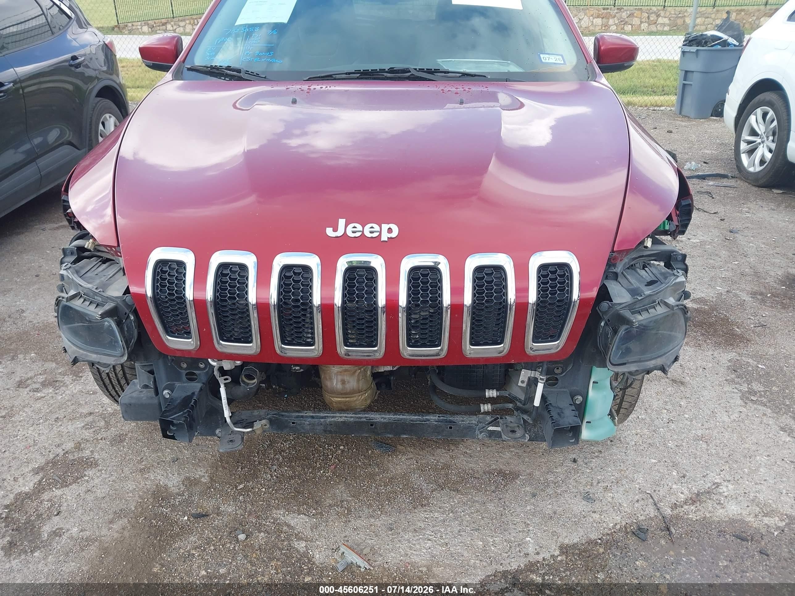 2014 Jeep Cherokee Limited Red vin: 1C4PJMDS3EW215505