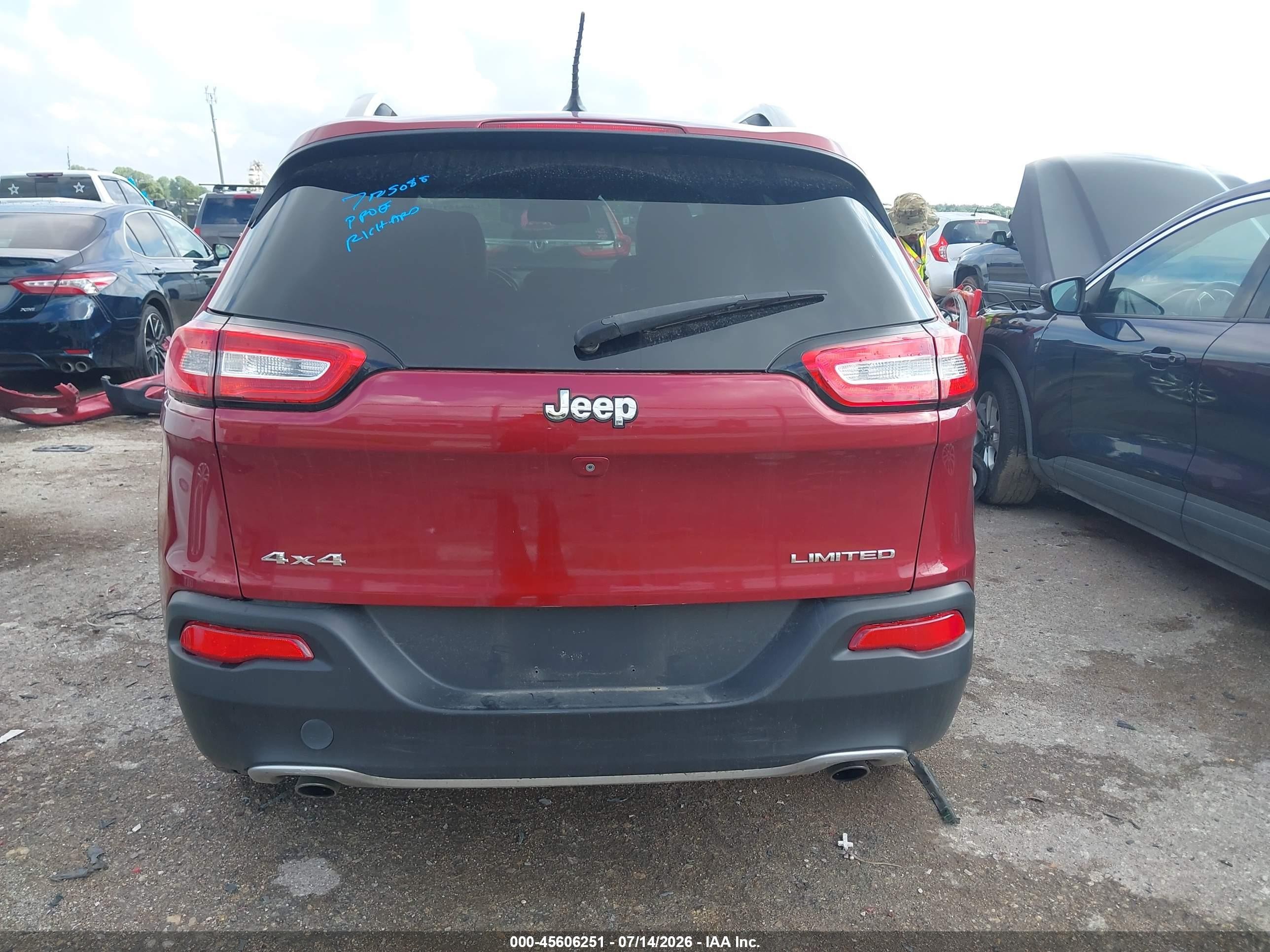 2014 Jeep Cherokee Limited Red vin: 1C4PJMDS3EW215505