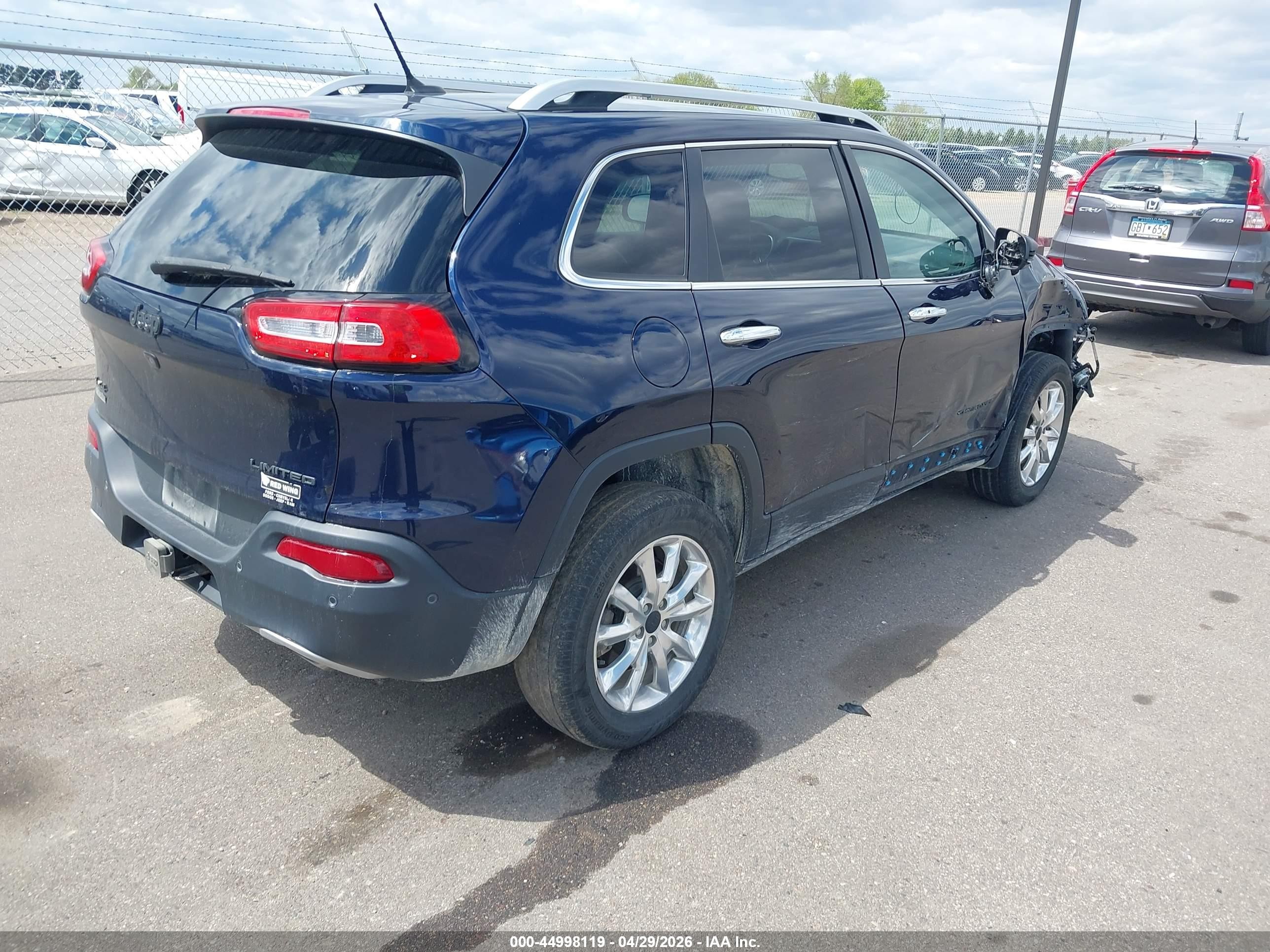 2014 Jeep Cherokee Limited Синий vin: 1C4PJMDS3EW227993