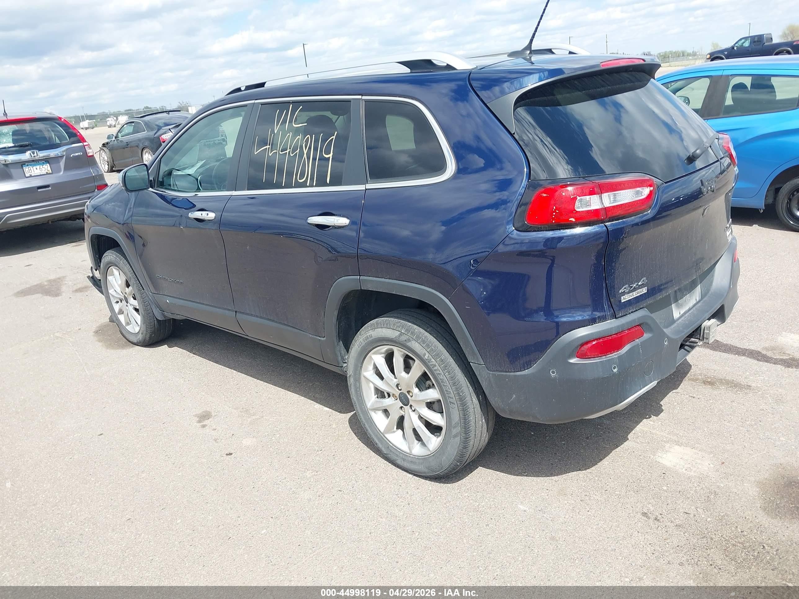 2014 Jeep Cherokee Limited Синий vin: 1C4PJMDS3EW227993