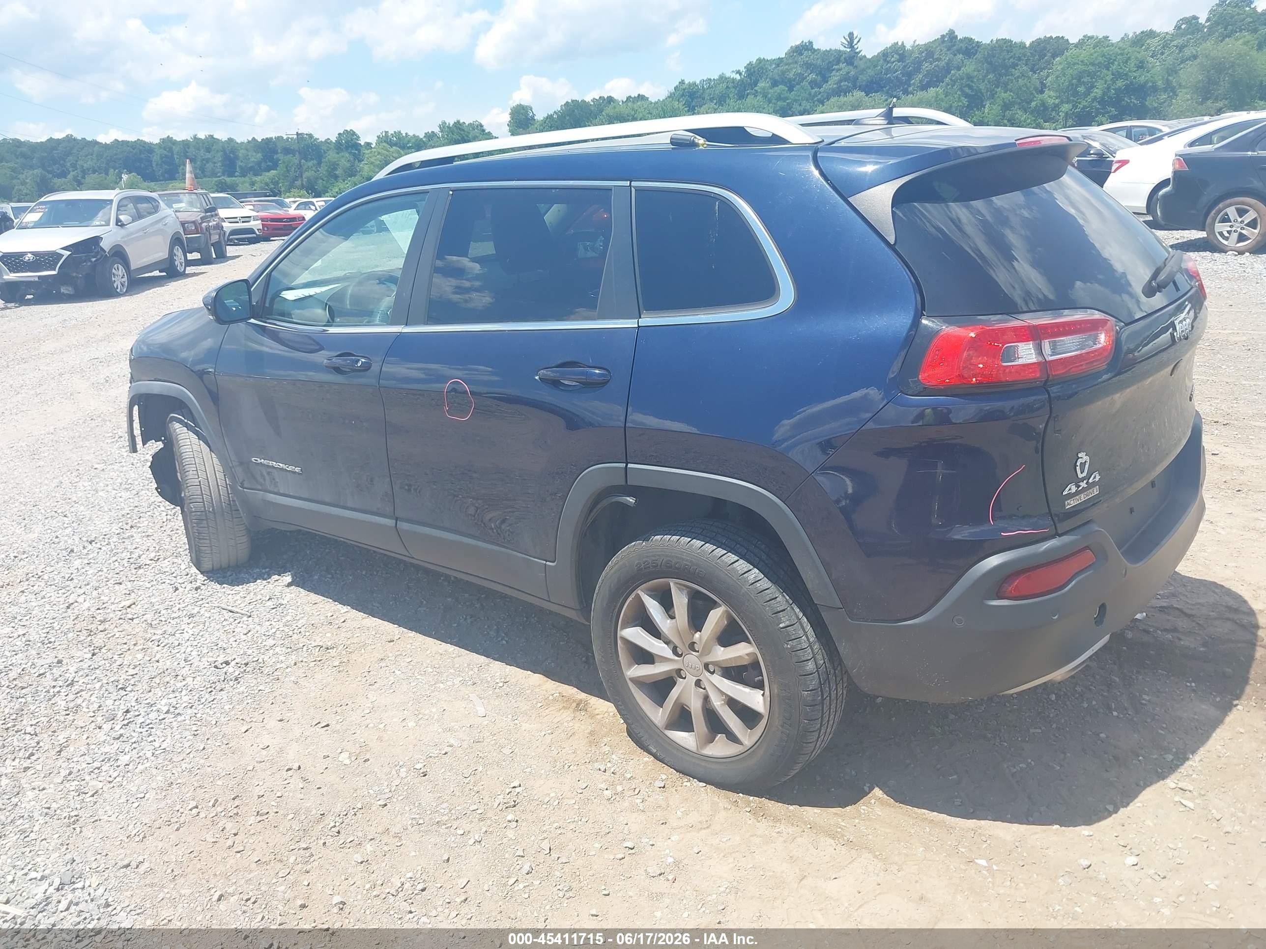 2014 Jeep Cherokee Limited Blue vin: 1C4PJMDS3EW276952