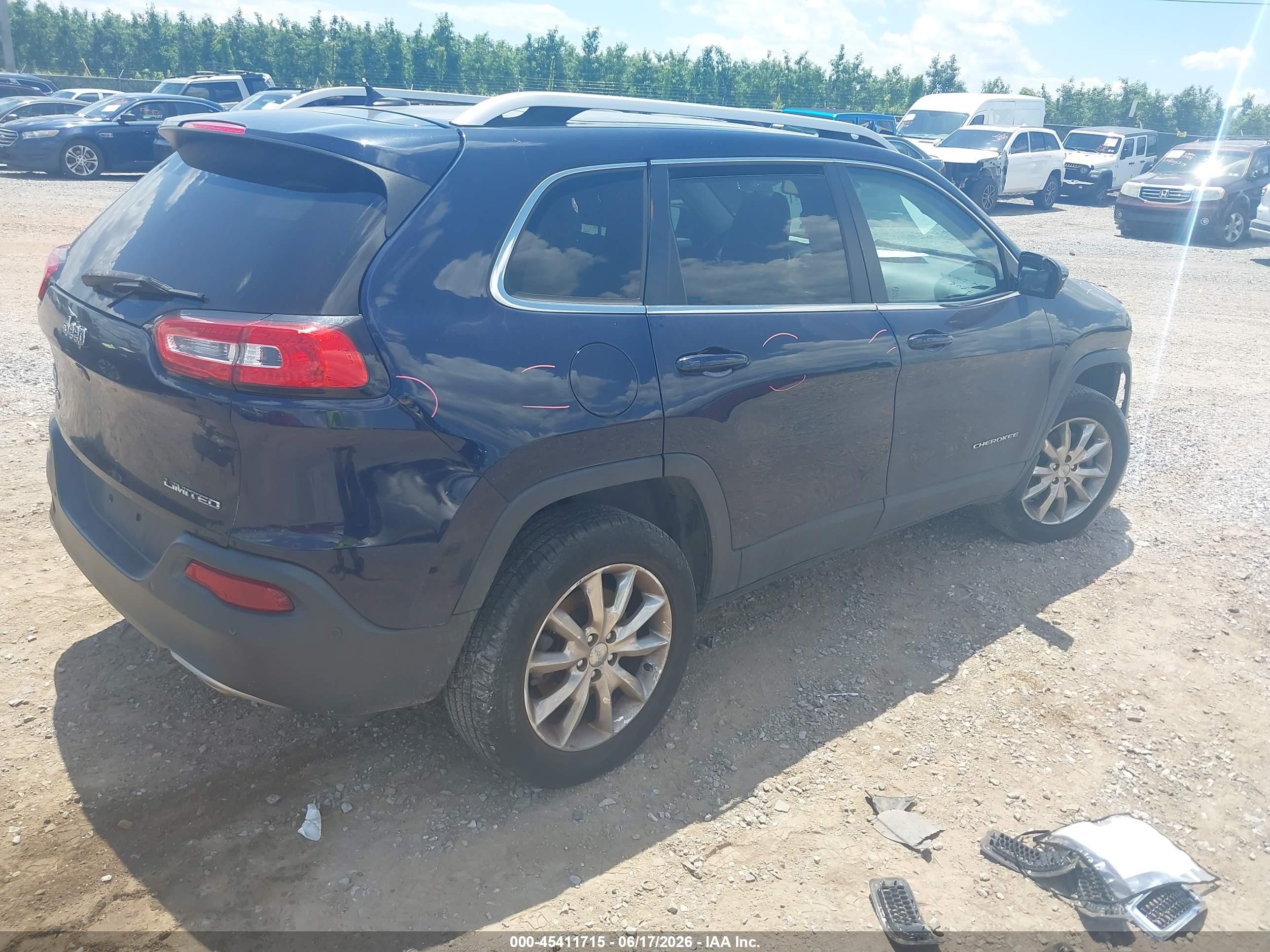 2014 Jeep Cherokee Limited Blue vin: 1C4PJMDS3EW276952