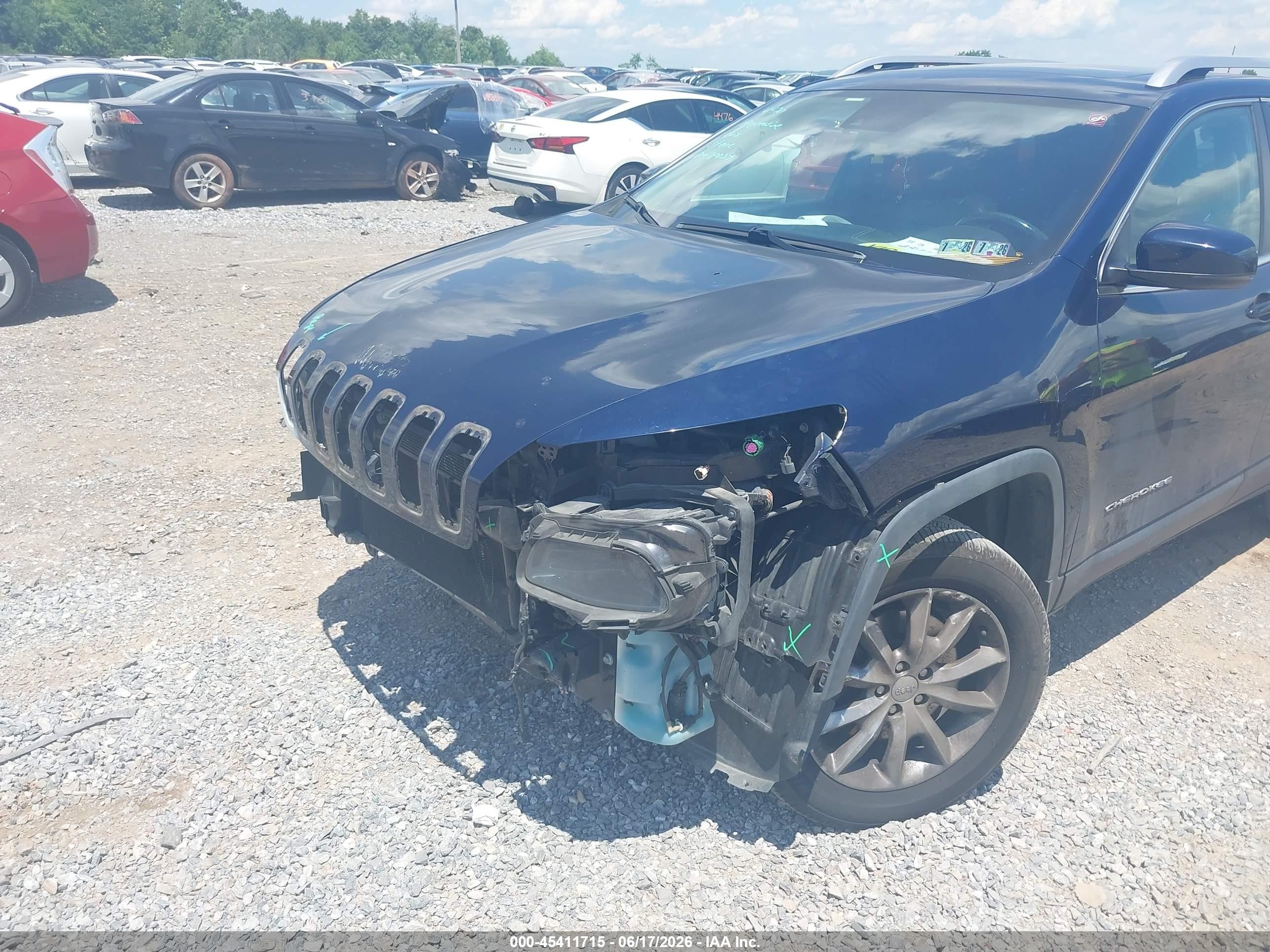2014 Jeep Cherokee Limited Blue vin: 1C4PJMDS3EW276952
