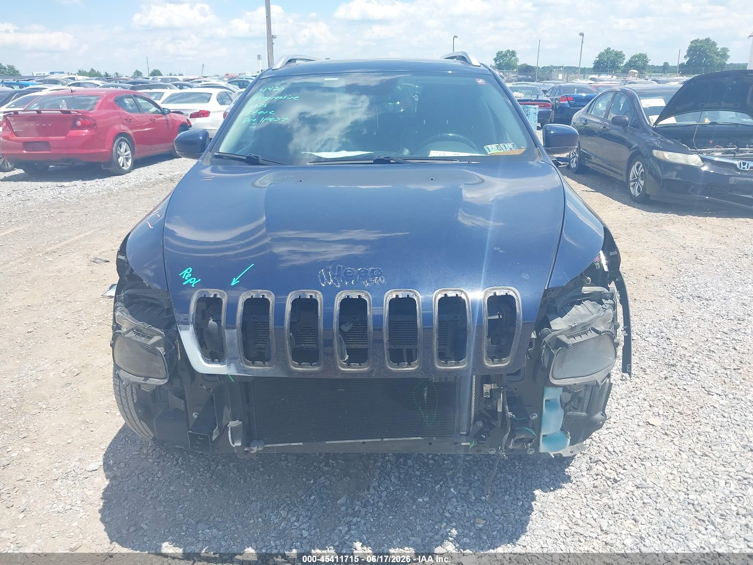 2014 Jeep Cherokee Limited Blue vin: 1C4PJMDS3EW276952