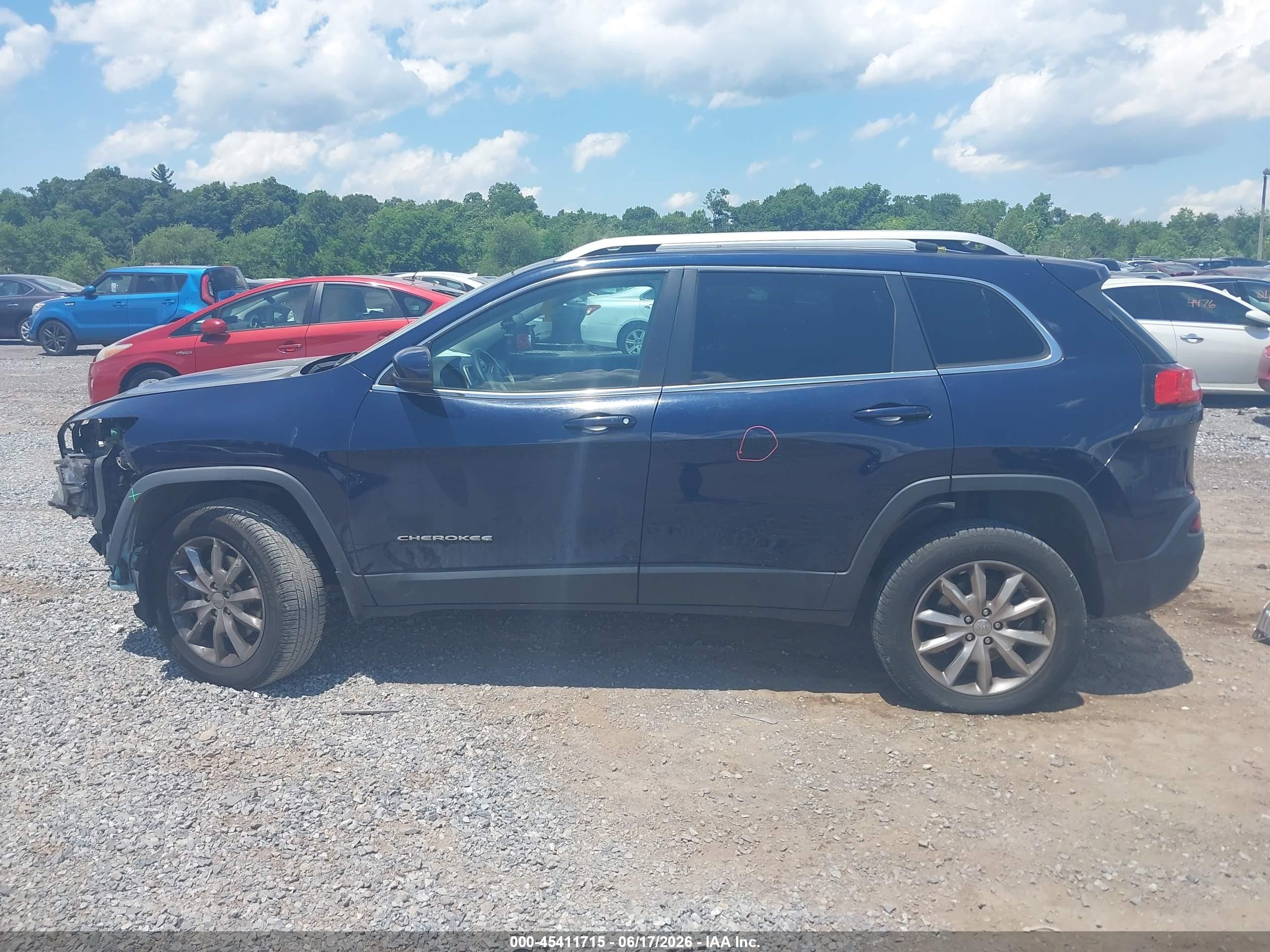 2014 Jeep Cherokee Limited Blue vin: 1C4PJMDS3EW276952