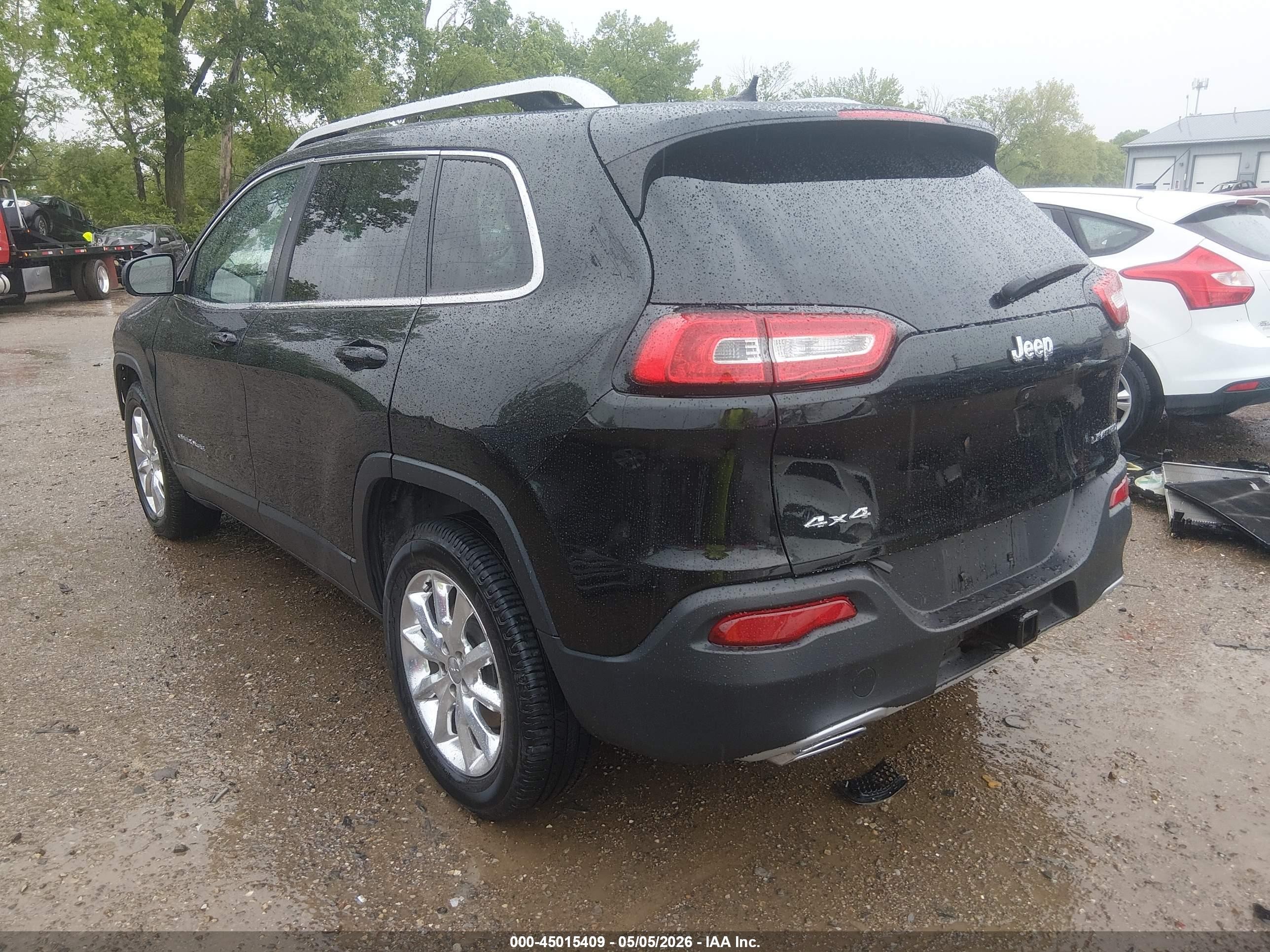 2015 Jeep Cherokee Limited Black vin: 1C4PJMDS3FW501081