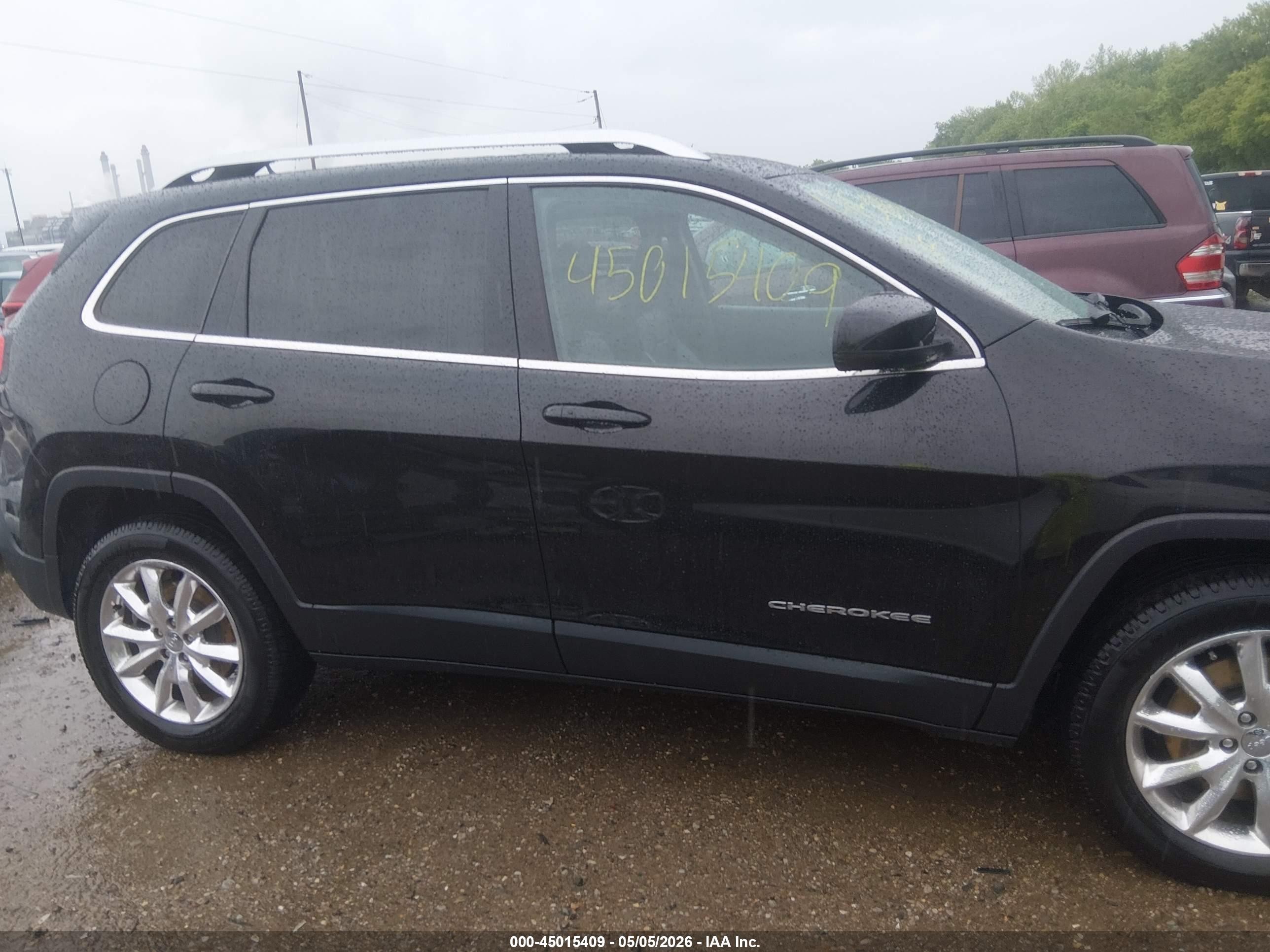 2015 Jeep Cherokee Limited Black vin: 1C4PJMDS3FW501081