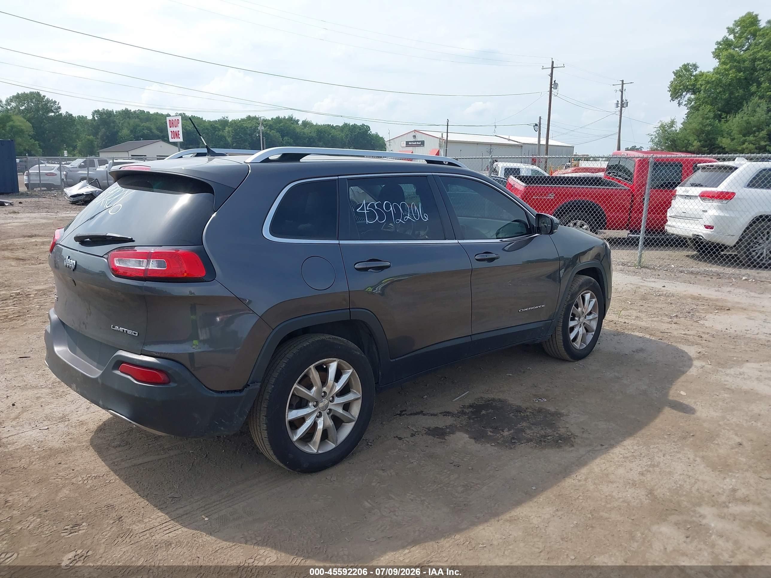 2015 Jeep Cherokee Limited Серый vin: 1C4PJMDS3FW511285