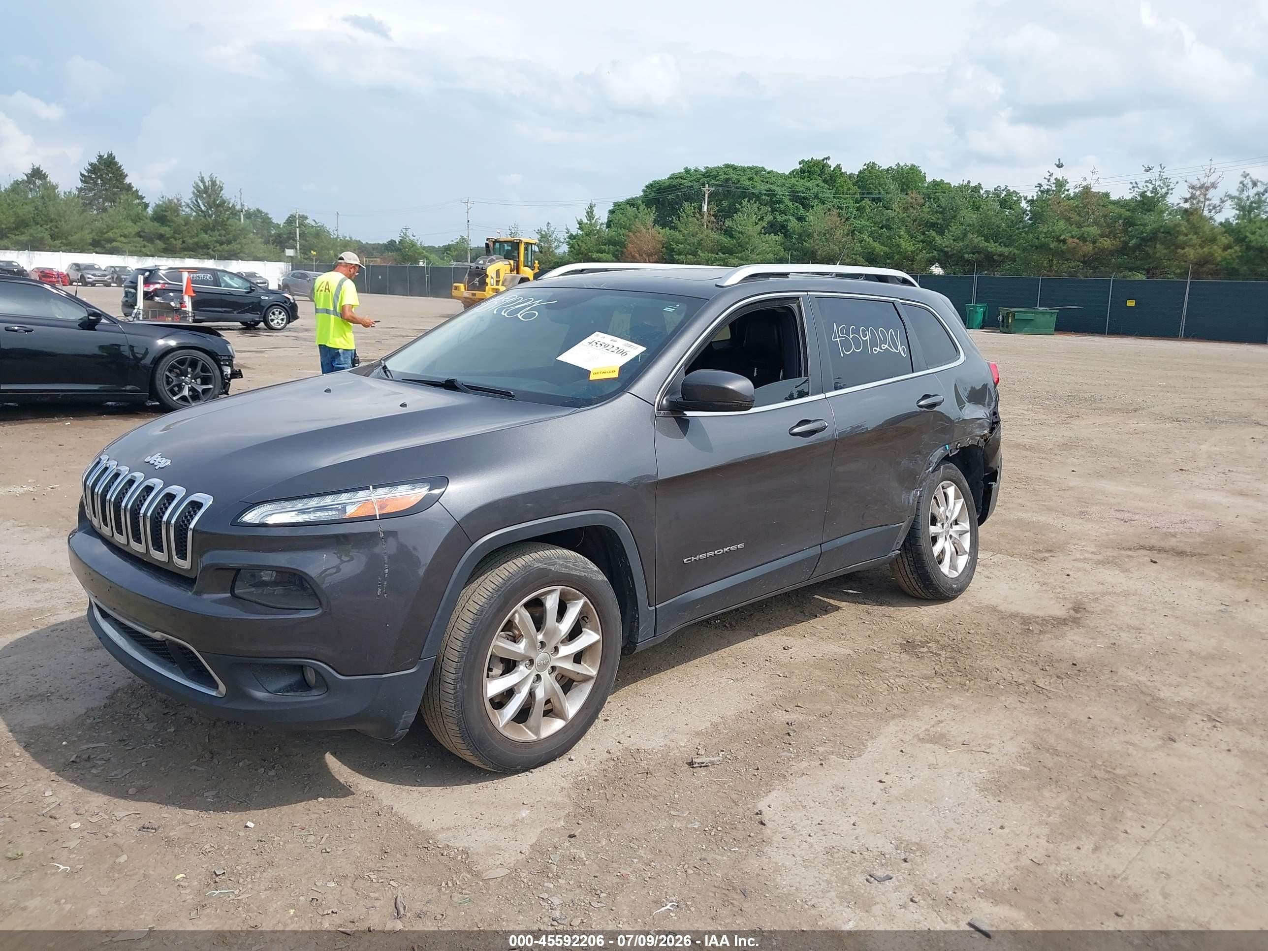 2015 Jeep Cherokee Limited Серый vin: 1C4PJMDS3FW511285