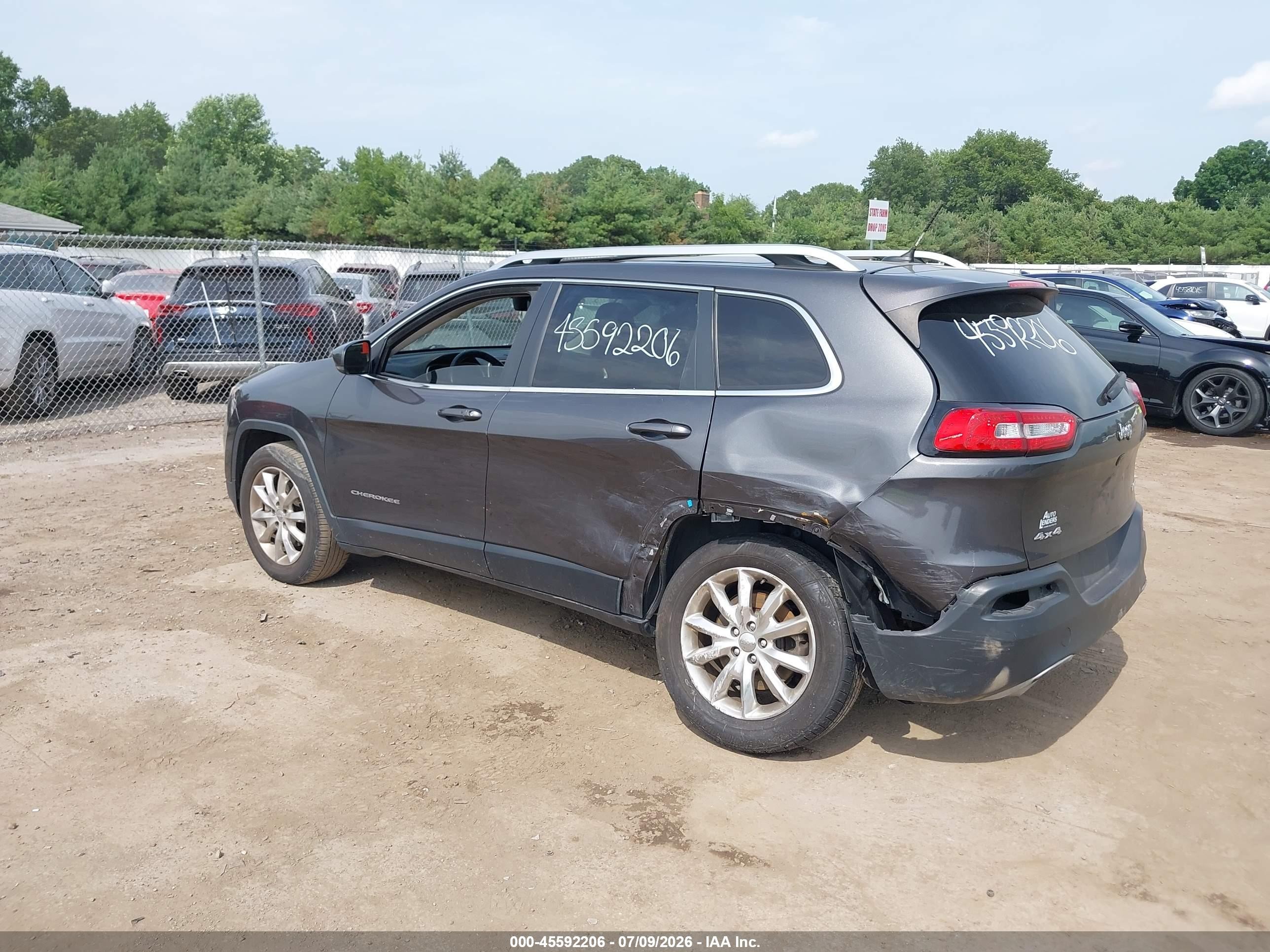 2015 Jeep Cherokee Limited Серый vin: 1C4PJMDS3FW511285