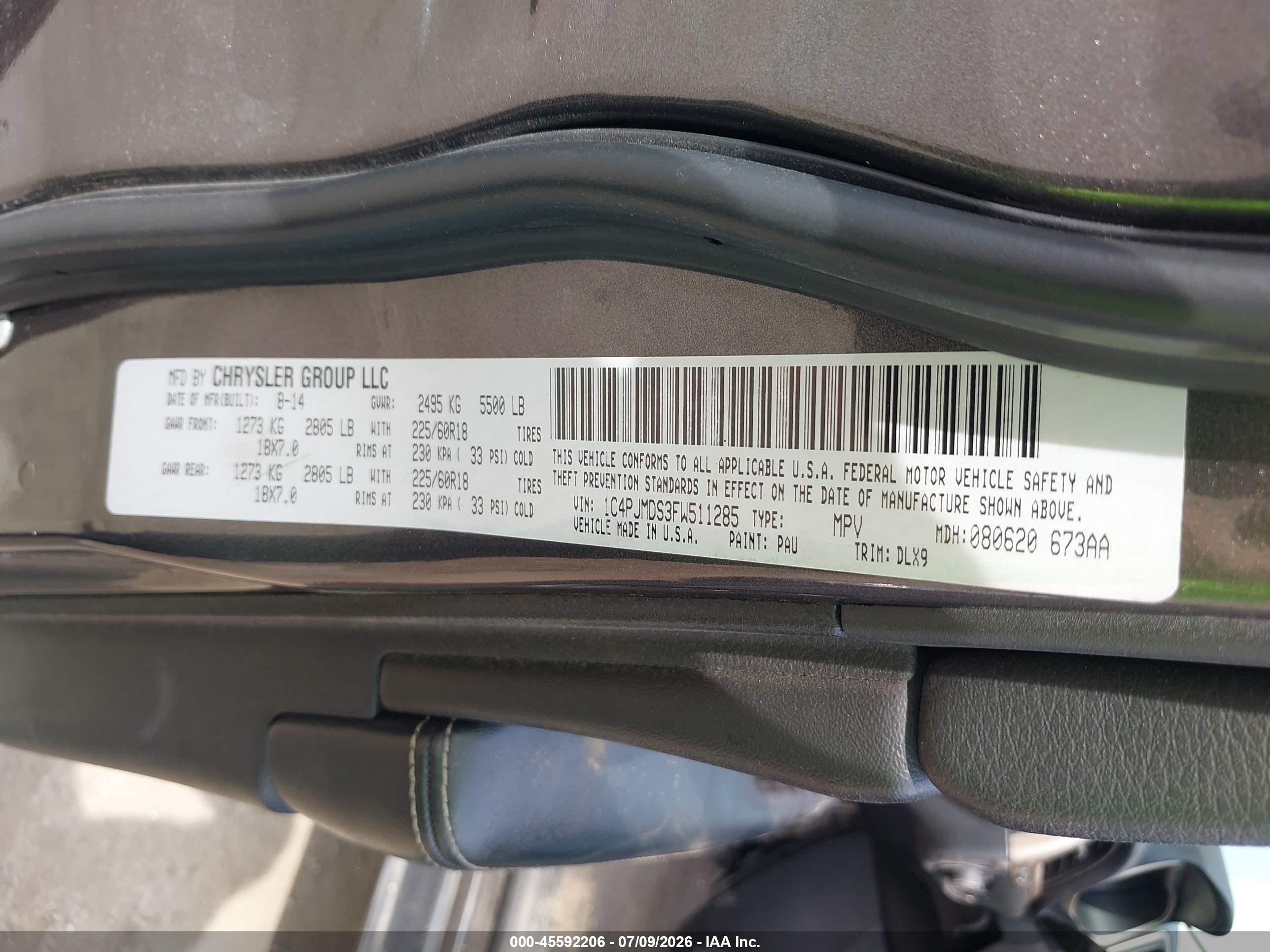 2015 Jeep Cherokee Limited Серый vin: 1C4PJMDS3FW511285