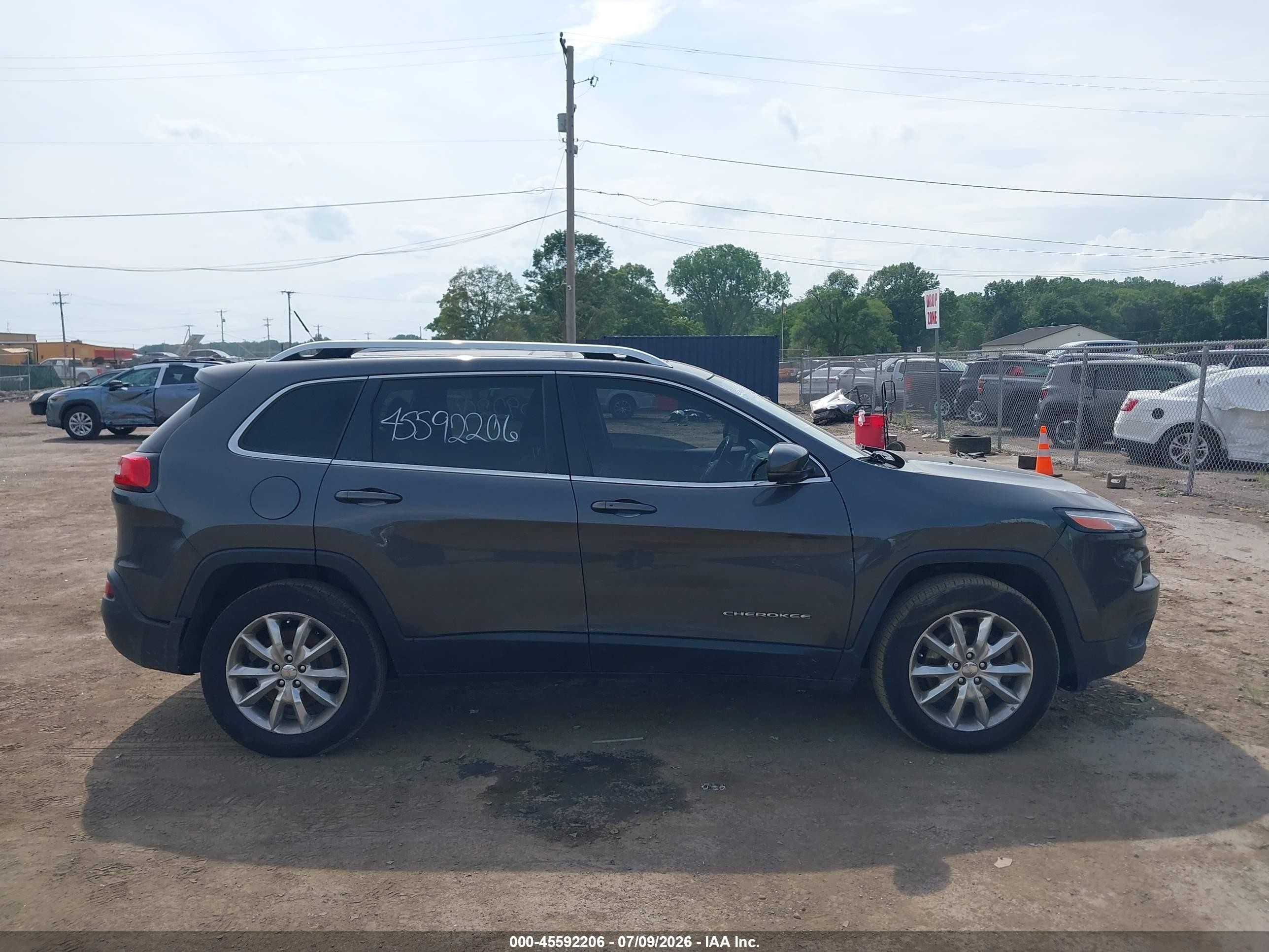 2015 Jeep Cherokee Limited Серый vin: 1C4PJMDS3FW511285