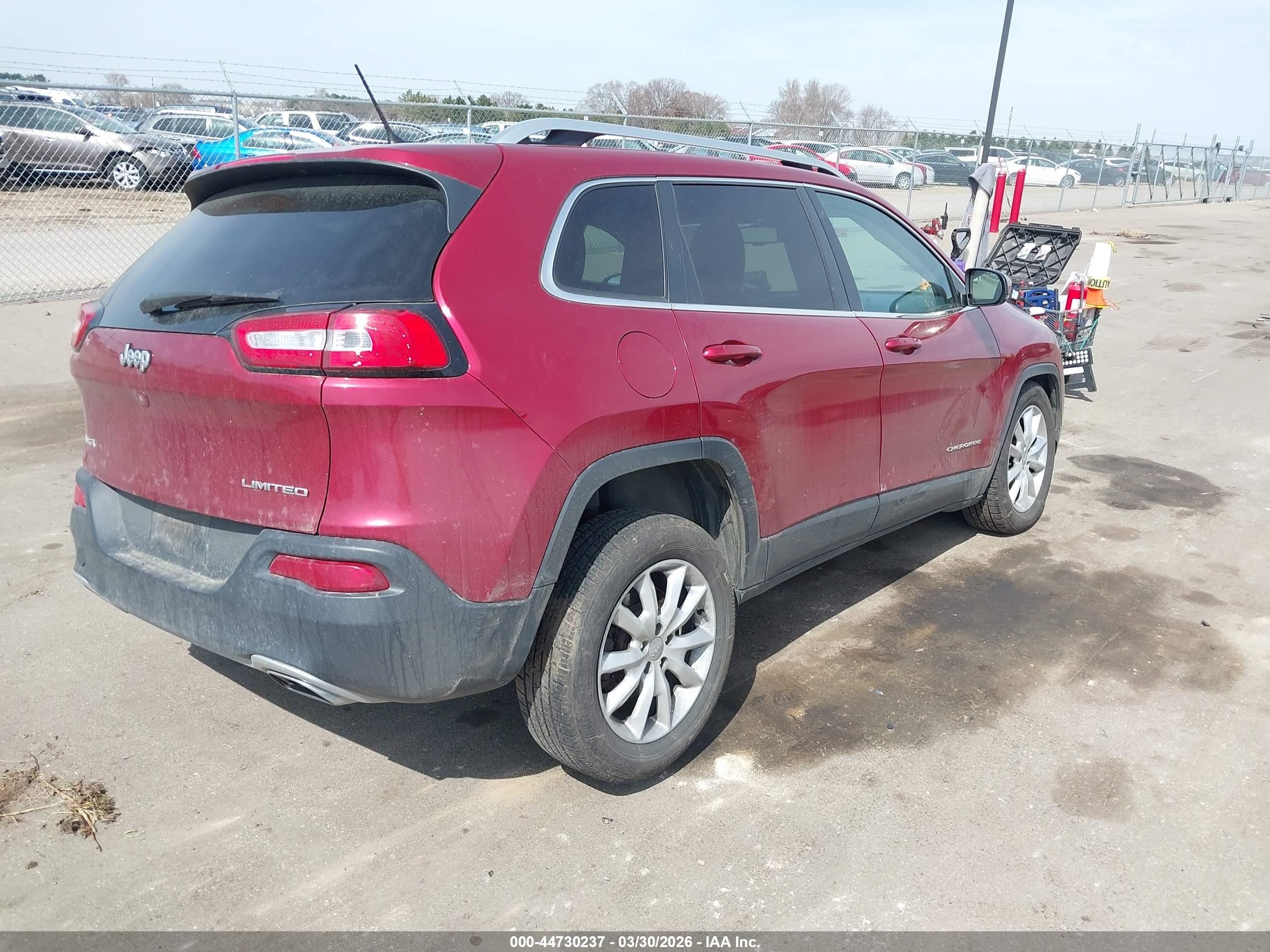 2015 Jeep Cherokee Limited Red vin: 1C4PJMDS3FW676320