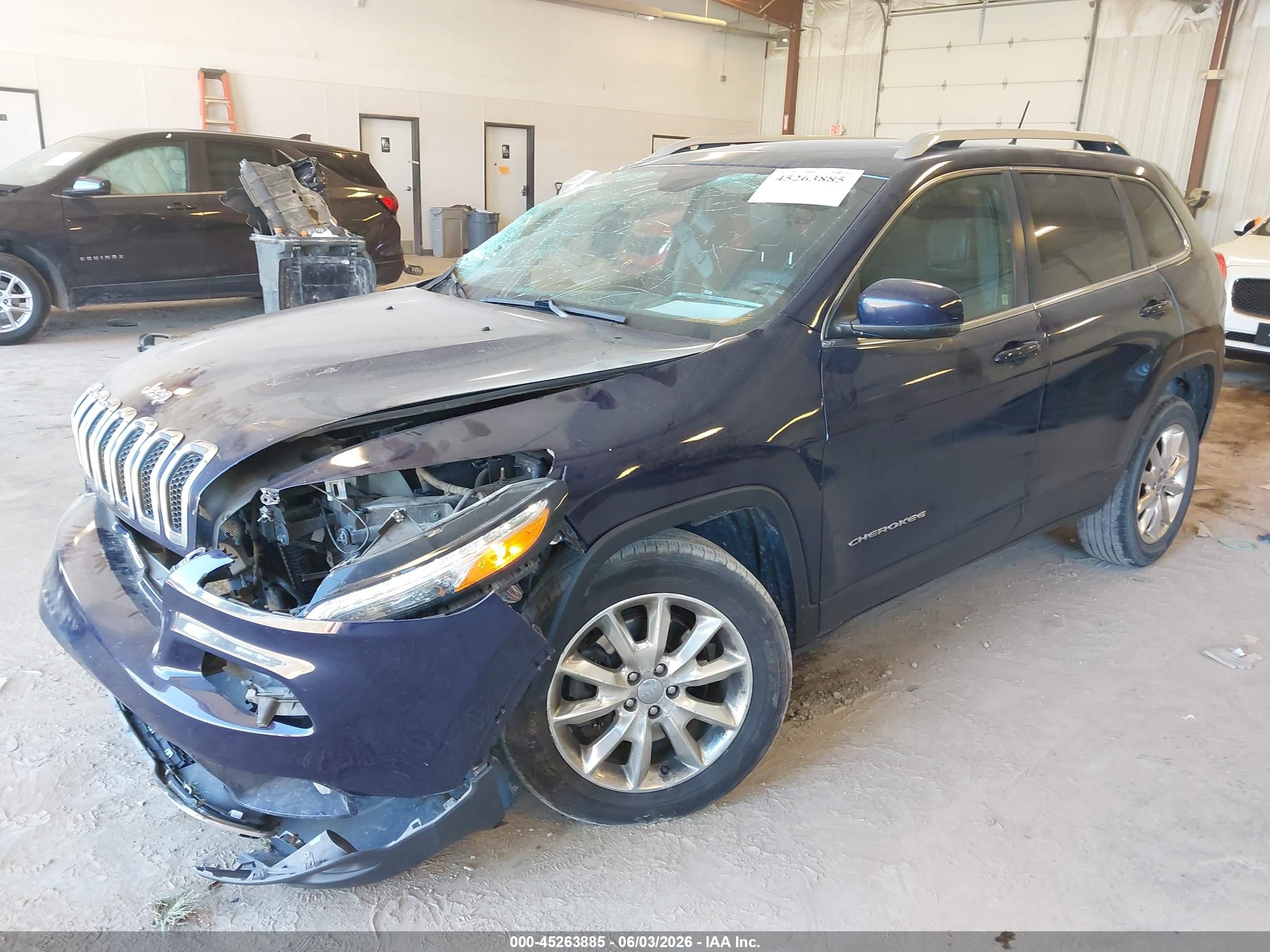 2015 Jeep Cherokee Limited Blue vin: 1C4PJMDS3FW718856