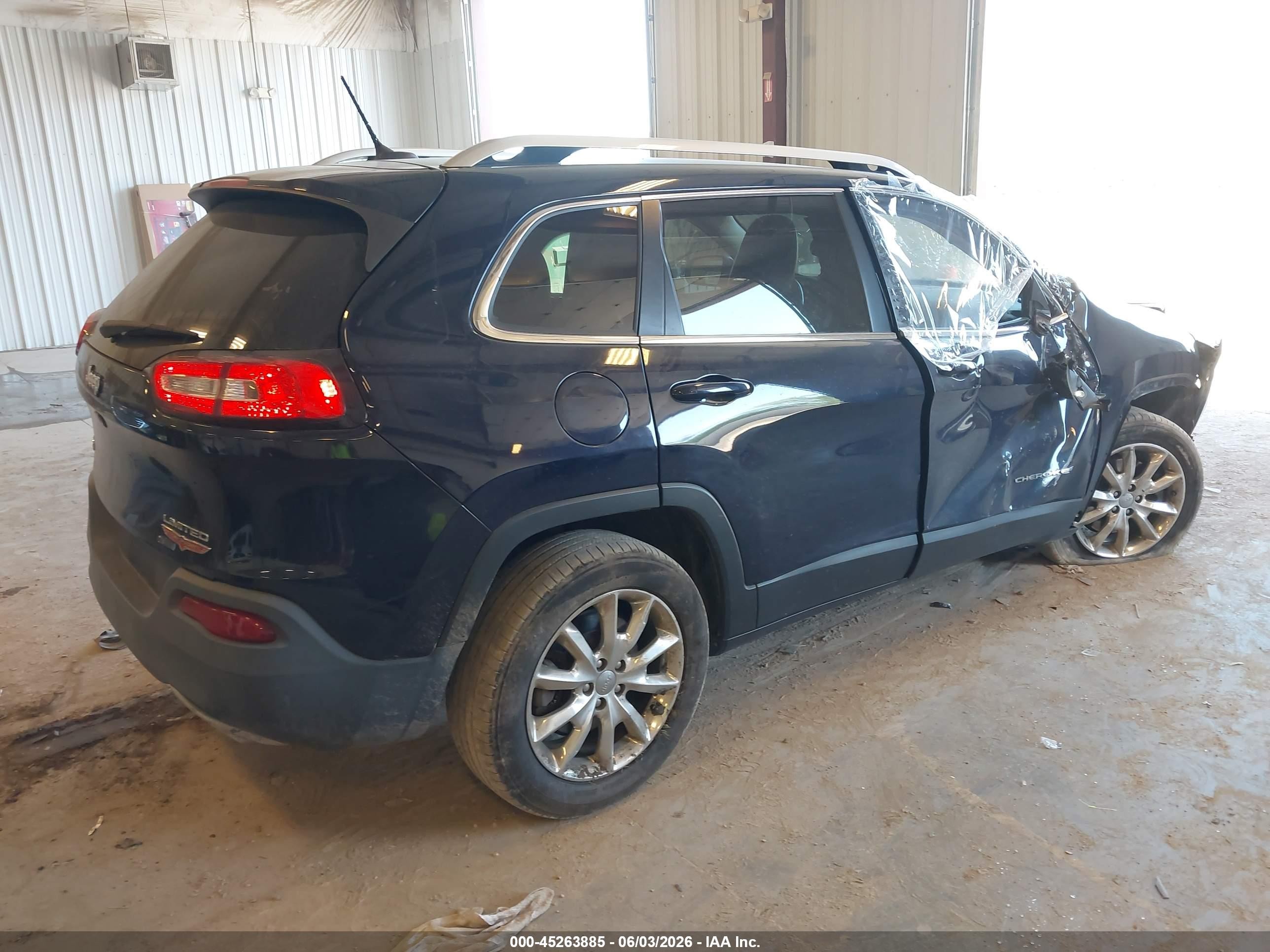 2015 Jeep Cherokee Limited Blue vin: 1C4PJMDS3FW718856