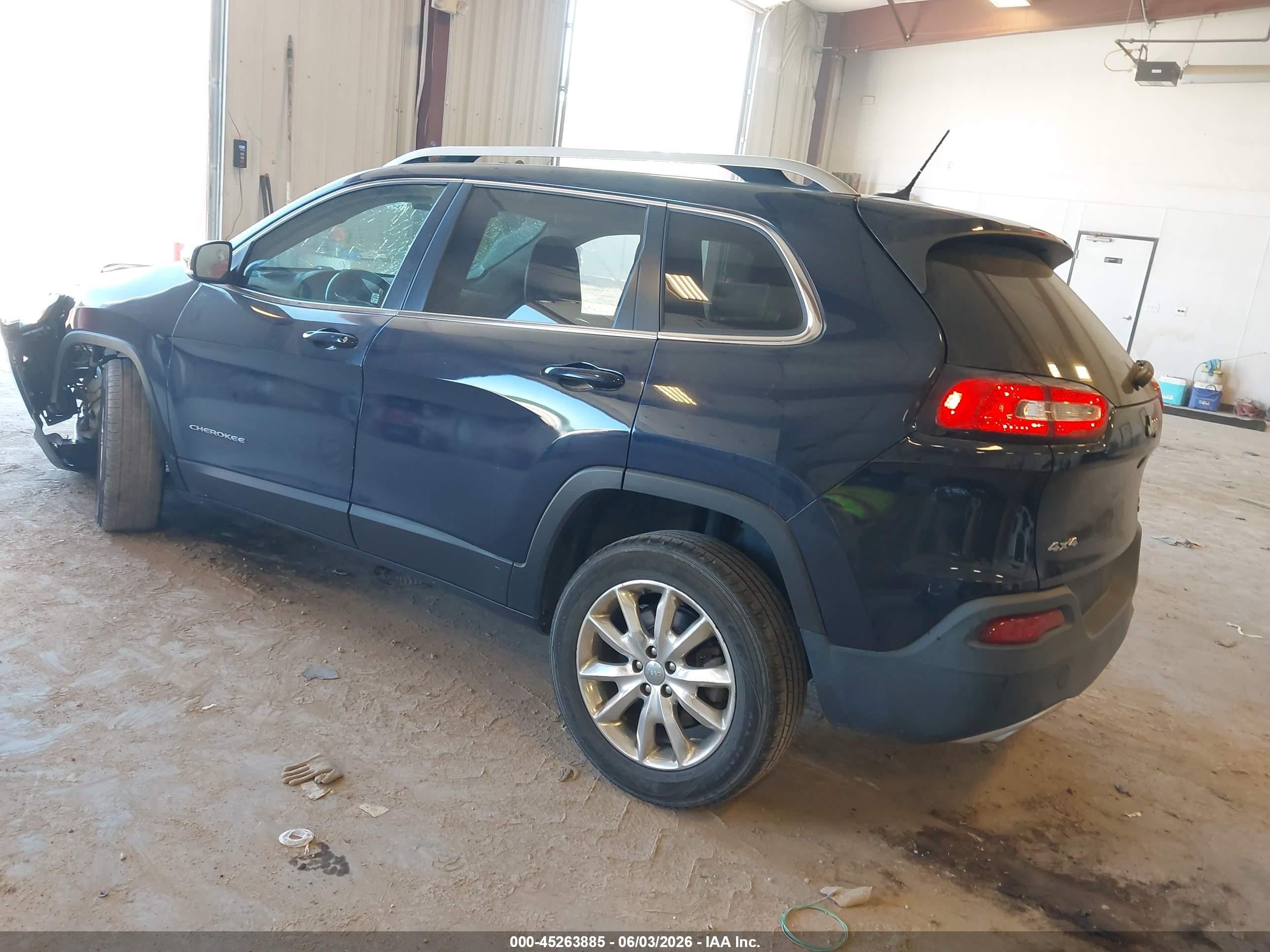 2015 Jeep Cherokee Limited Blue vin: 1C4PJMDS3FW718856