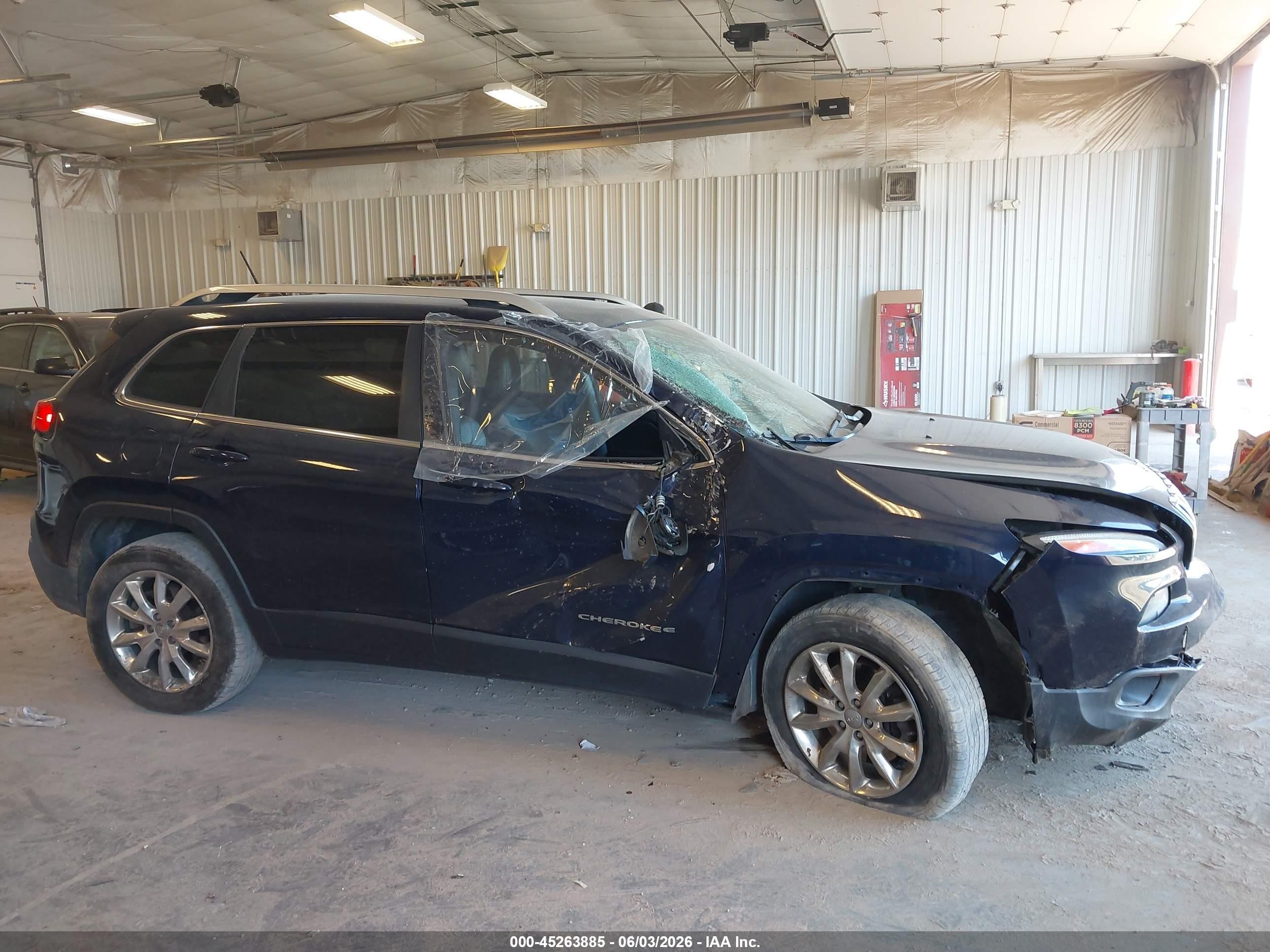 2015 Jeep Cherokee Limited Blue vin: 1C4PJMDS3FW718856