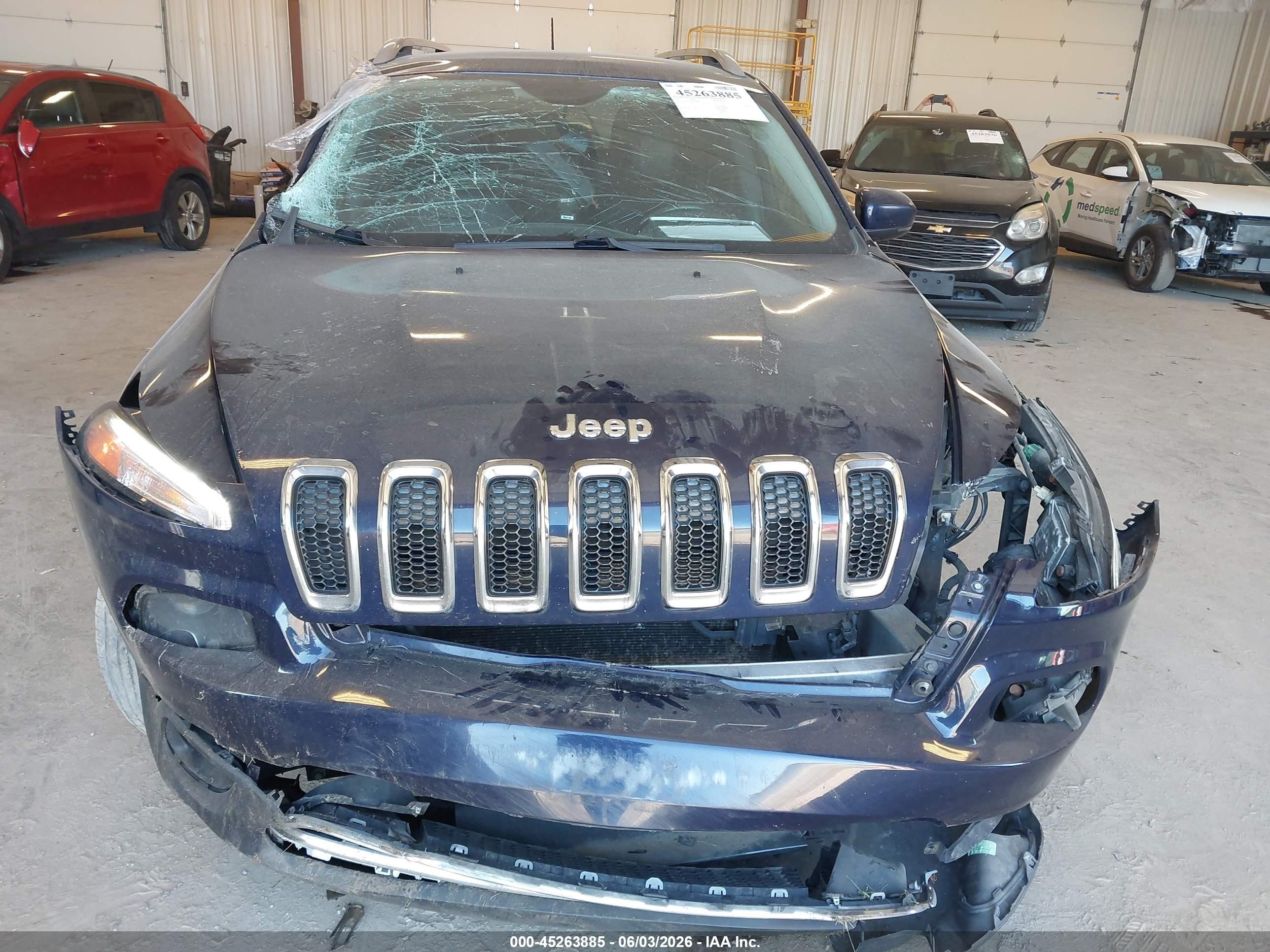 2015 Jeep Cherokee Limited Blue vin: 1C4PJMDS3FW718856