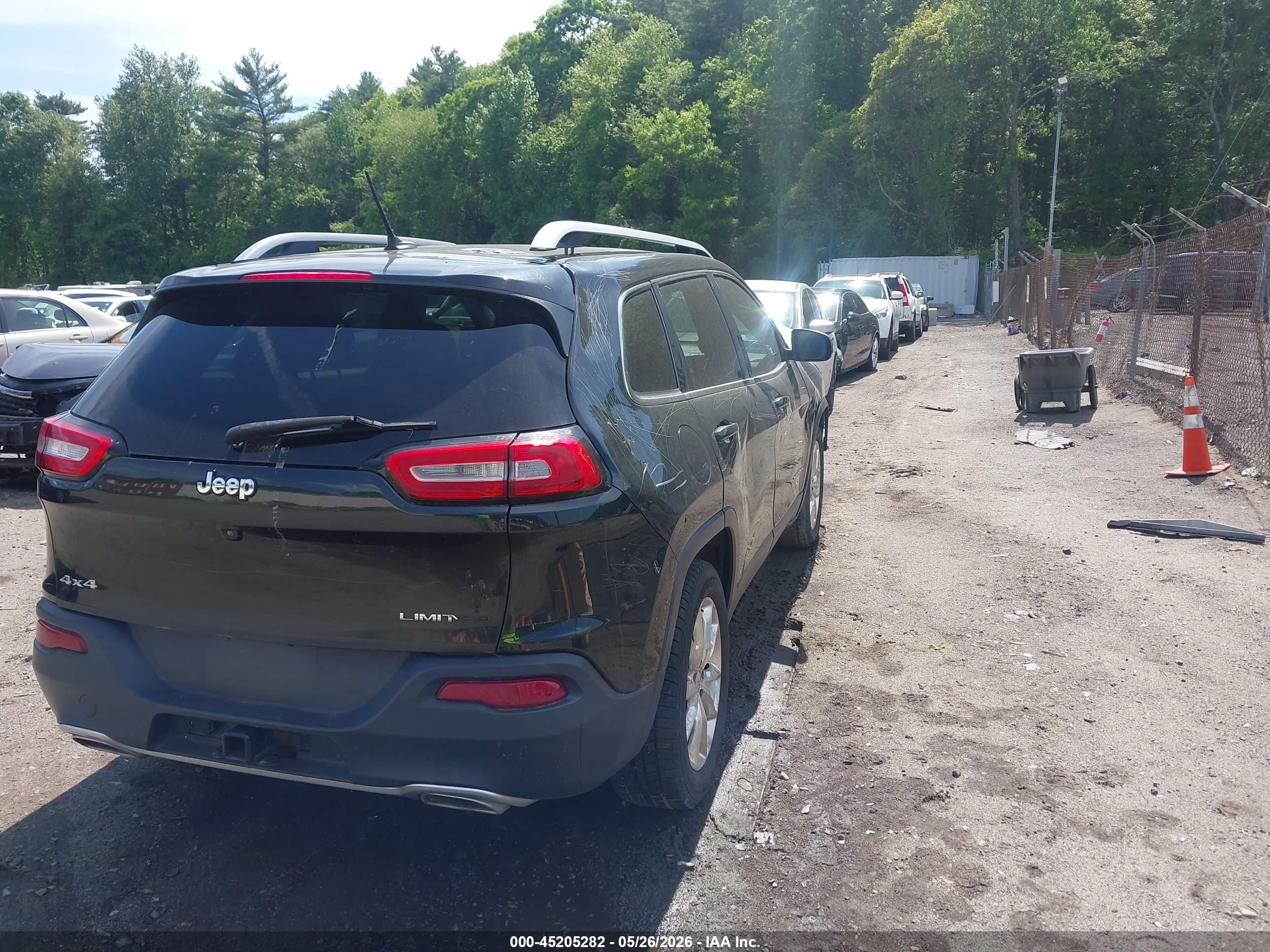 2015 Jeep Cherokee Limited Black vin: 1C4PJMDS3FW757057