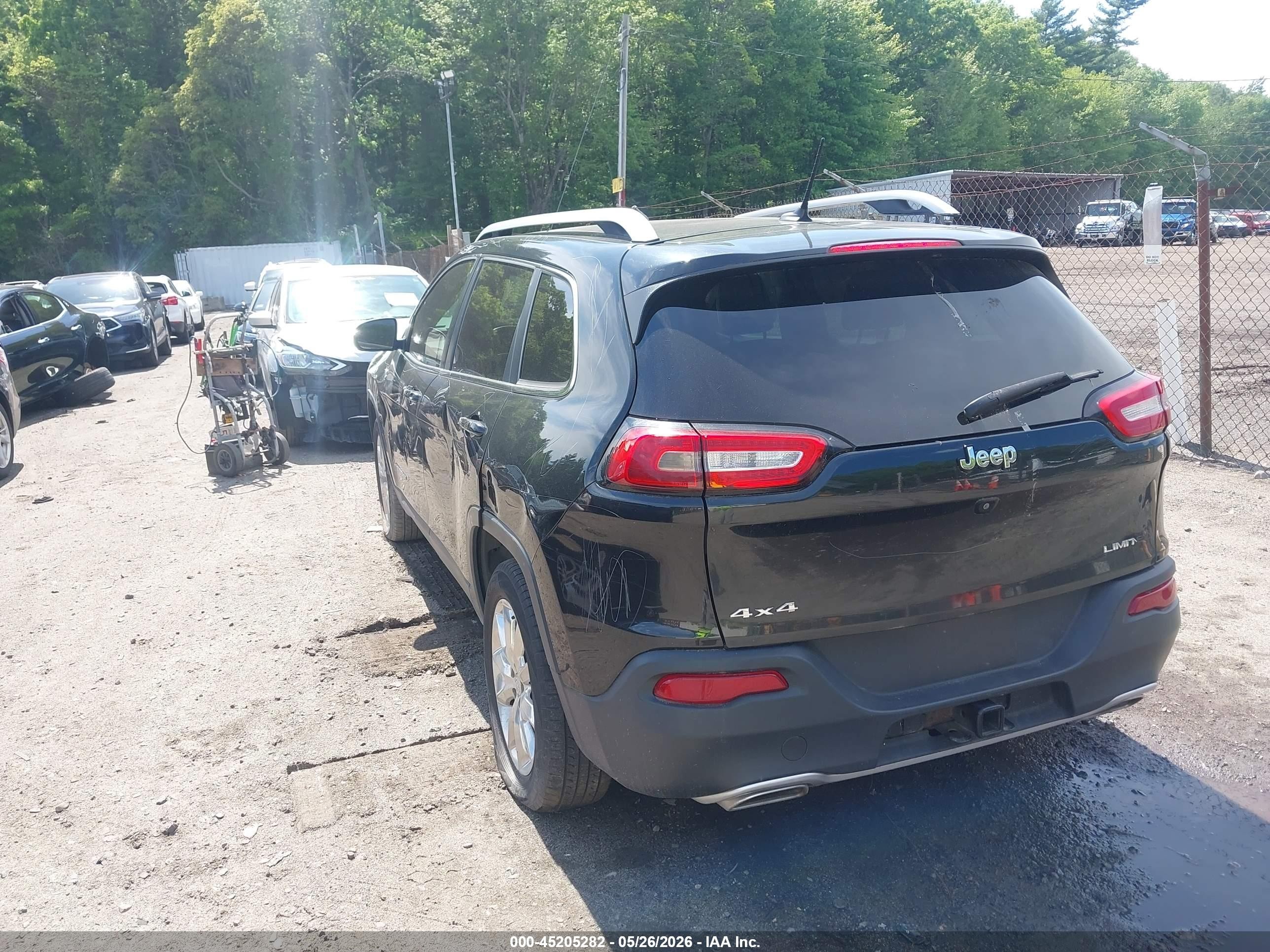 2015 Jeep Cherokee Limited Black vin: 1C4PJMDS3FW757057