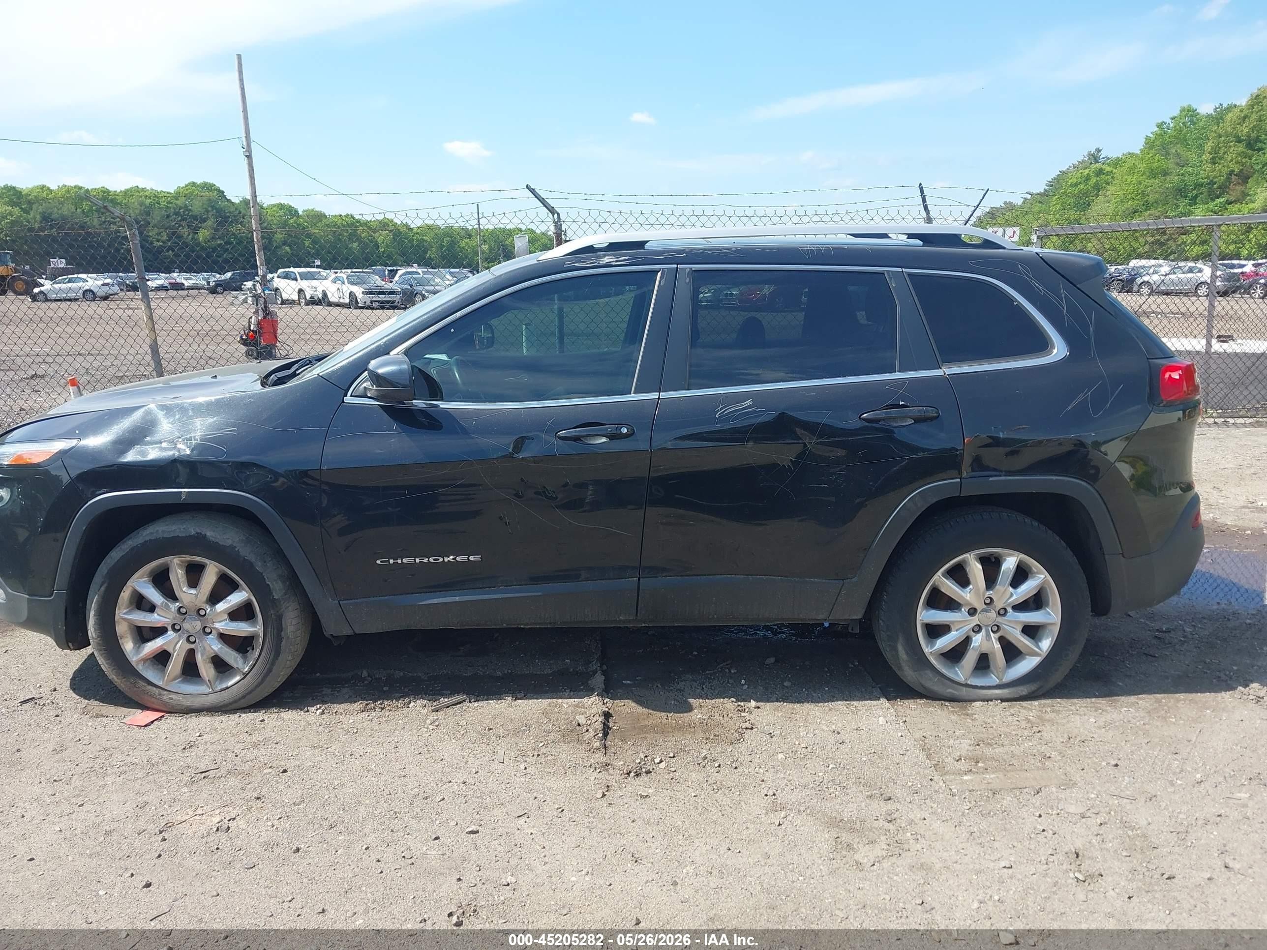 2015 Jeep Cherokee Limited Black vin: 1C4PJMDS3FW757057