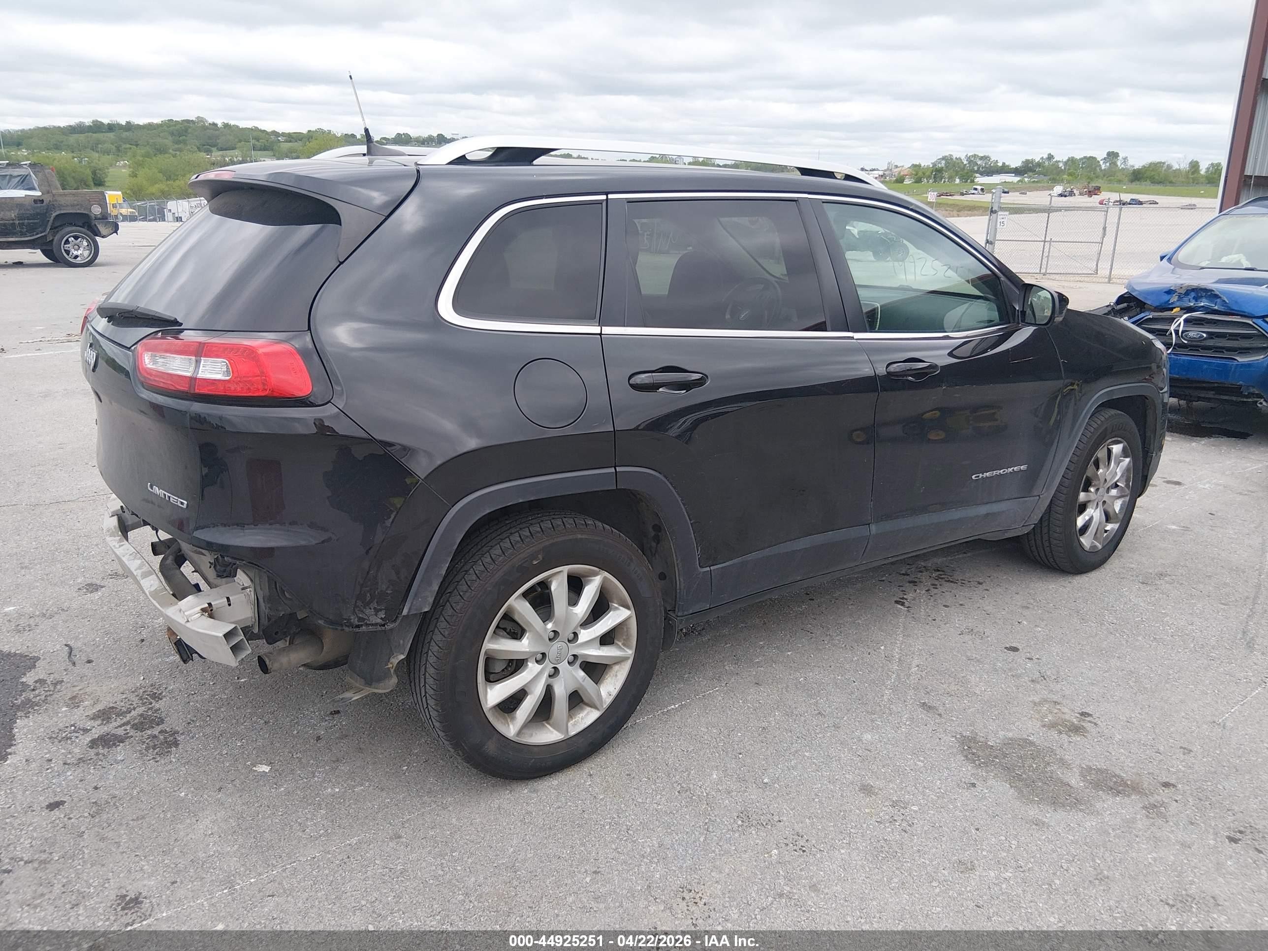 2016 Jeep Cherokee Limited Black vin: 1C4PJMDS3GW271138