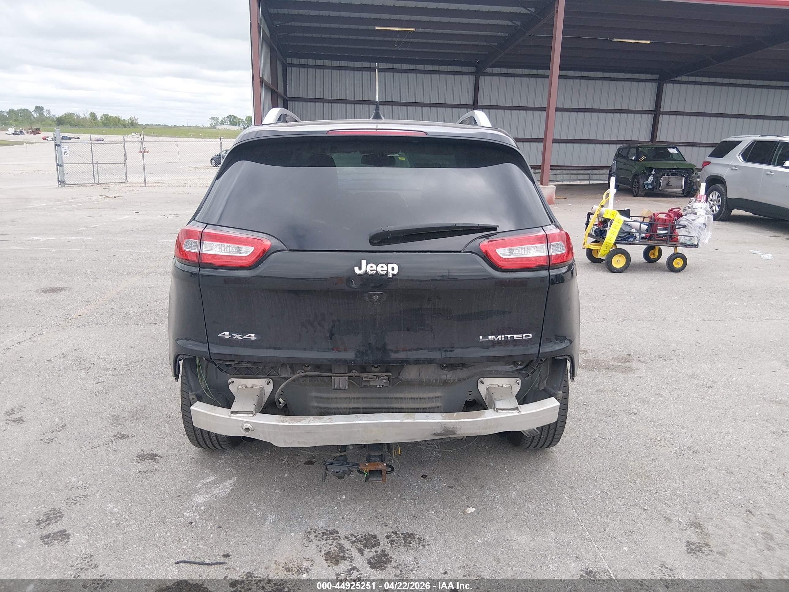 2016 Jeep Cherokee Limited Black vin: 1C4PJMDS3GW271138
