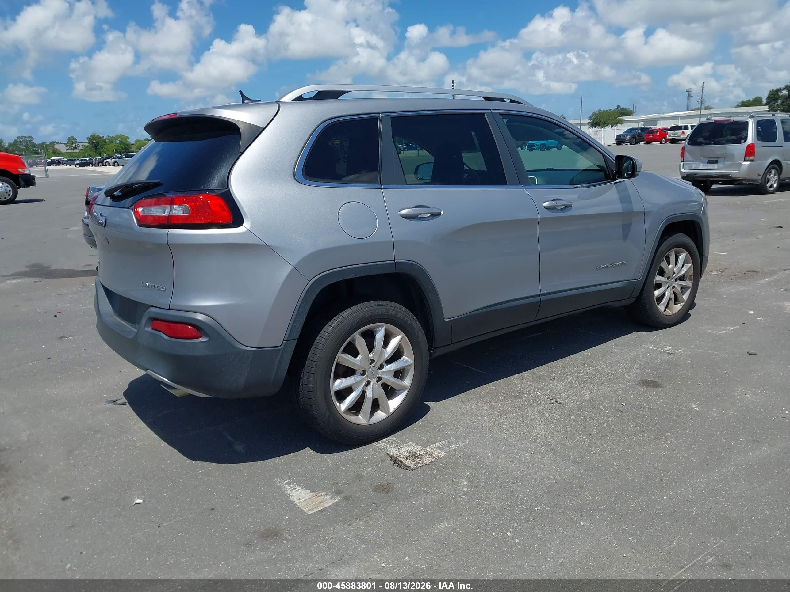 2014 Jeep Cherokee Limited Серебряный vin: 1C4PJMDS4EW129071