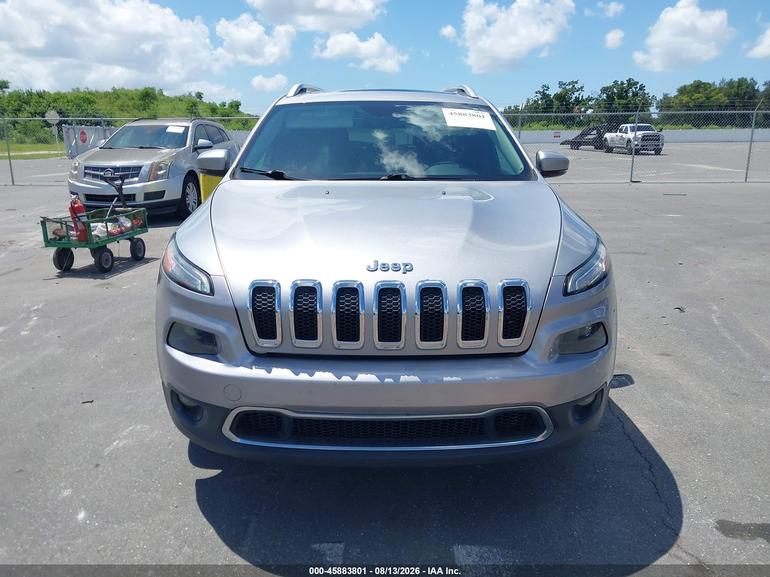 2014 Jeep Cherokee Limited Серебряный vin: 1C4PJMDS4EW129071