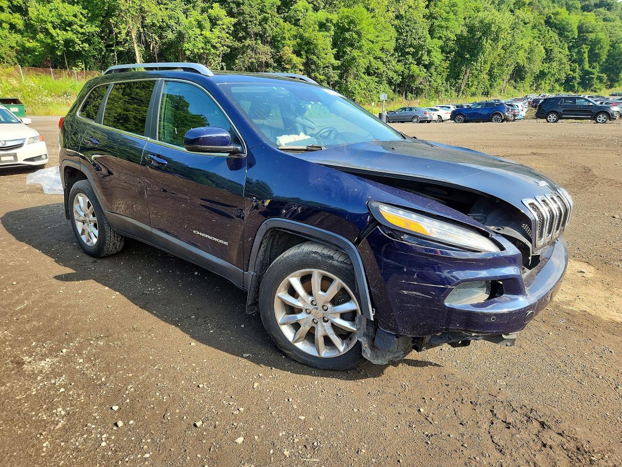 2014 Jeep Cherokee Limited Blue vin: 1C4PJMDS4EW178402