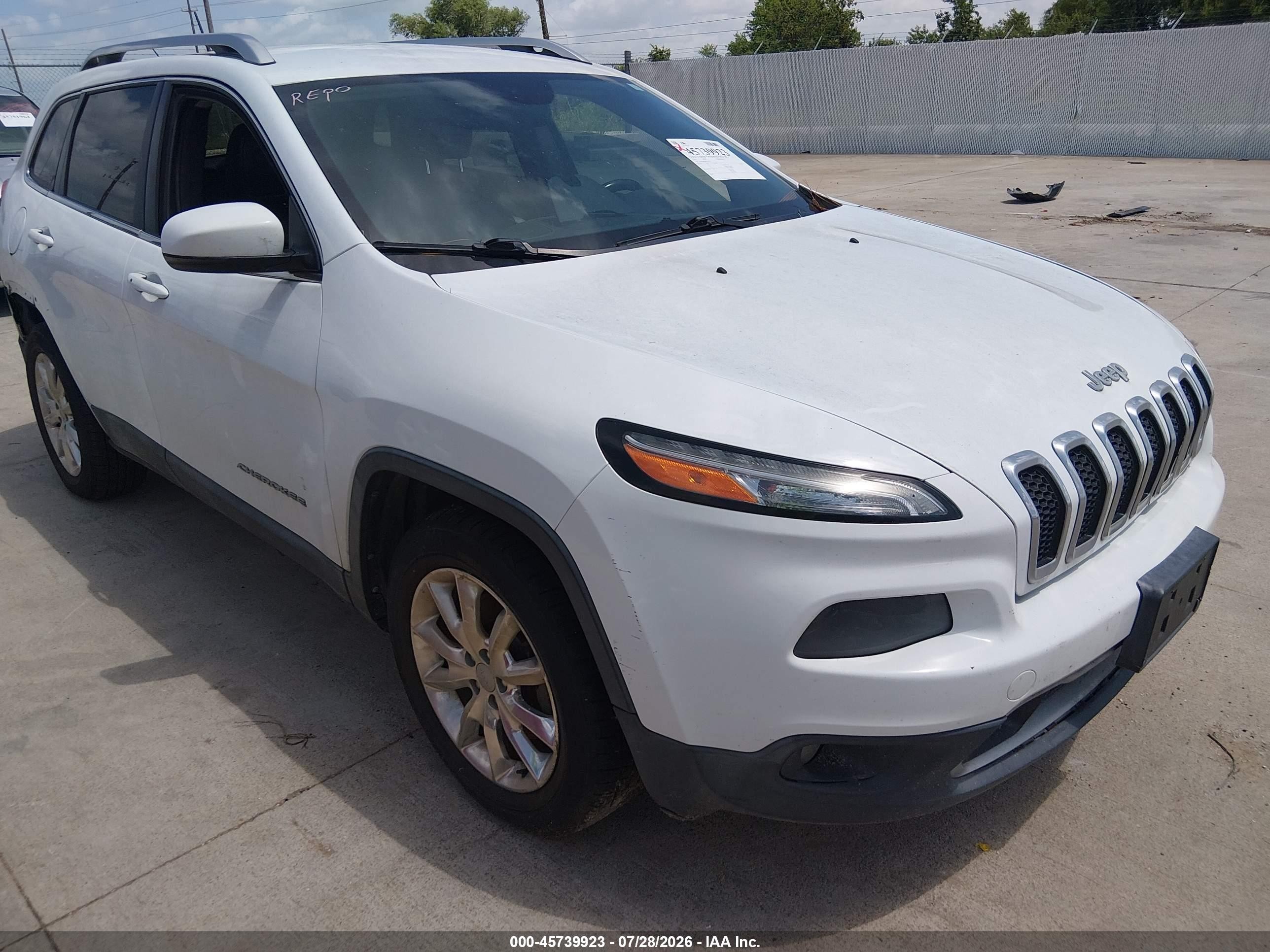 2014 Jeep Cherokee Limited White vin: 1C4PJMDS4EW291315