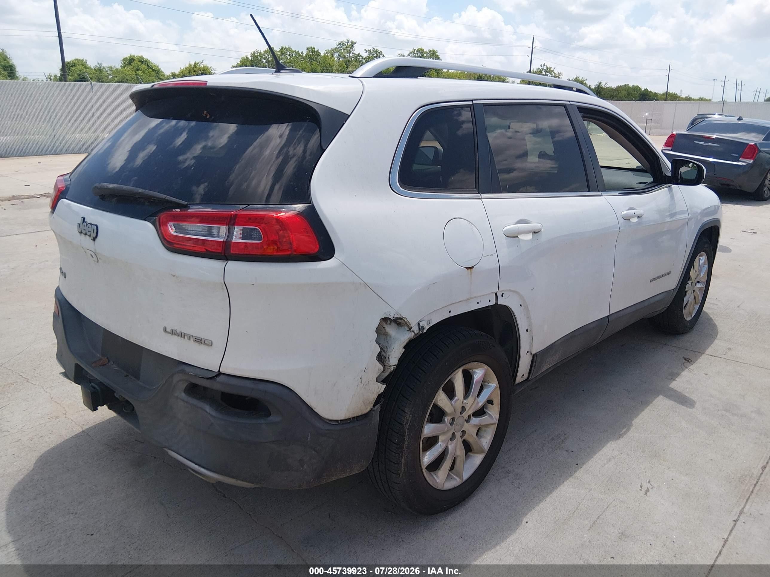 2014 Jeep Cherokee Limited White vin: 1C4PJMDS4EW291315