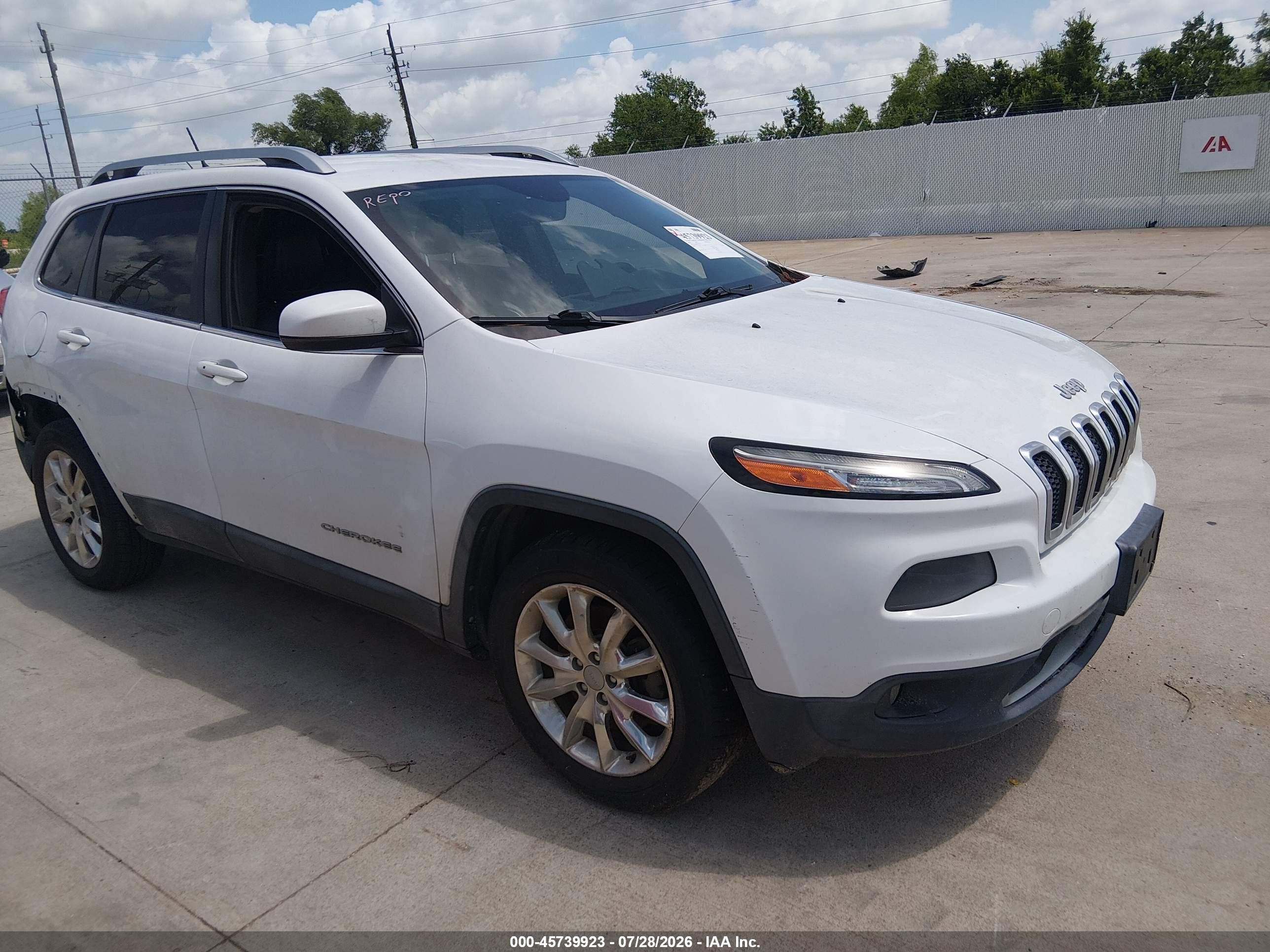 2014 Jeep Cherokee Limited White vin: 1C4PJMDS4EW291315