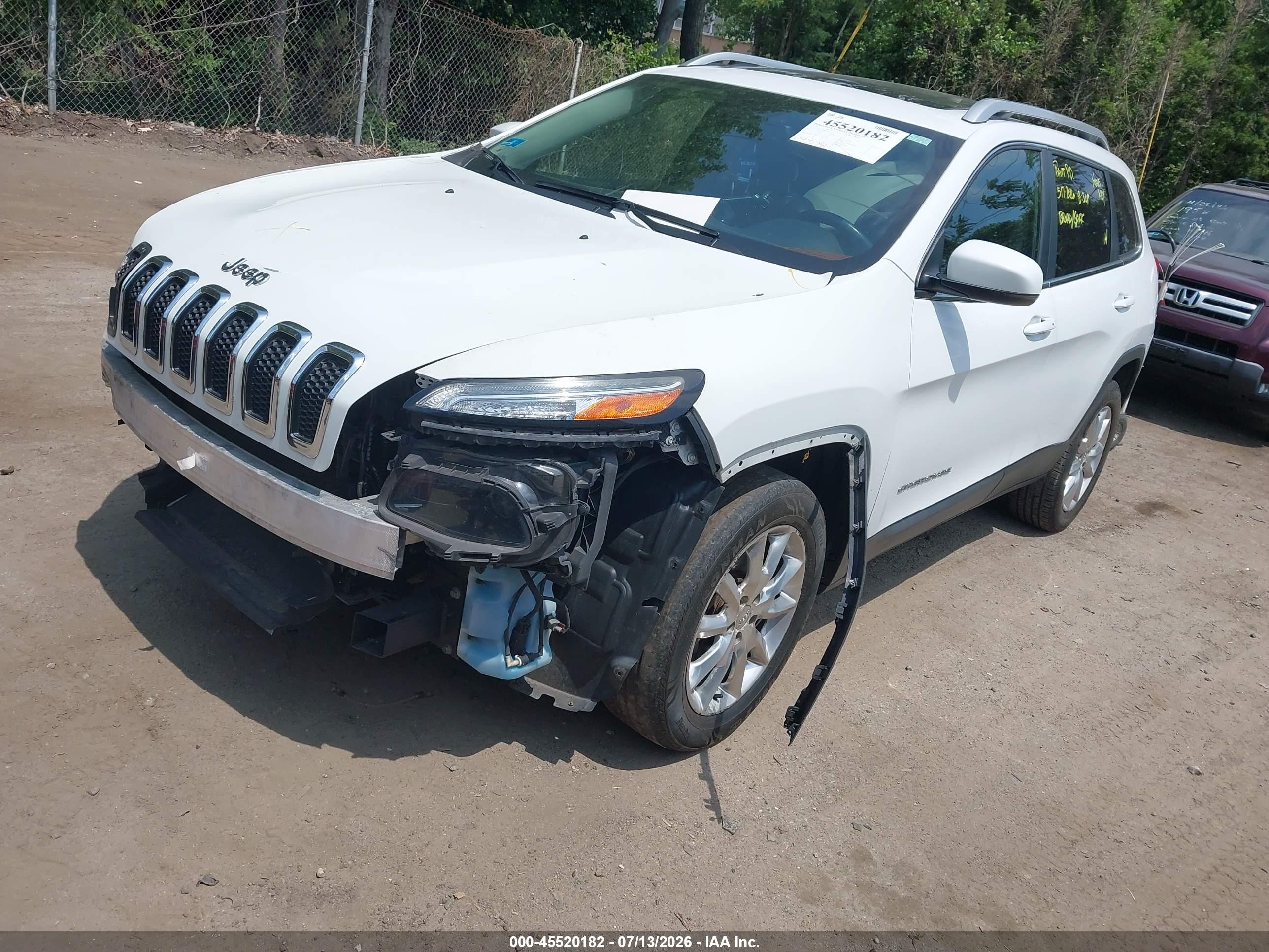 2015 Jeep Cherokee Limited White vin: 1C4PJMDS4FW510534