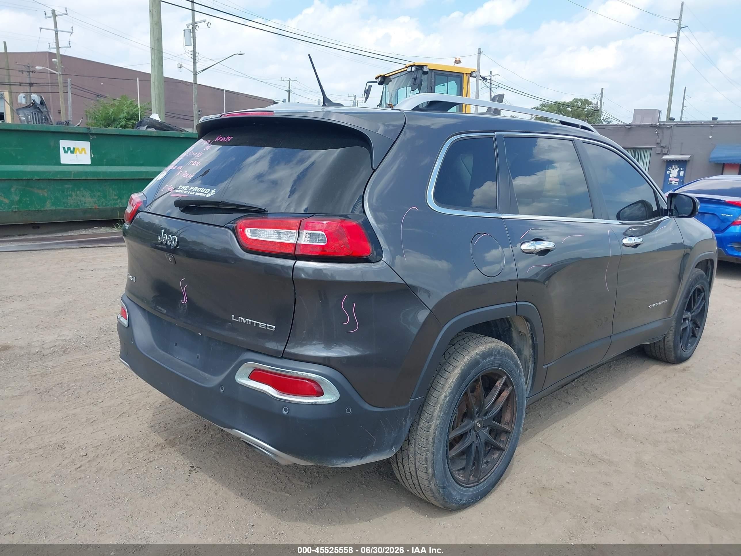 2015 Jeep Cherokee Limited Серый vin: 1C4PJMDS4FW541072