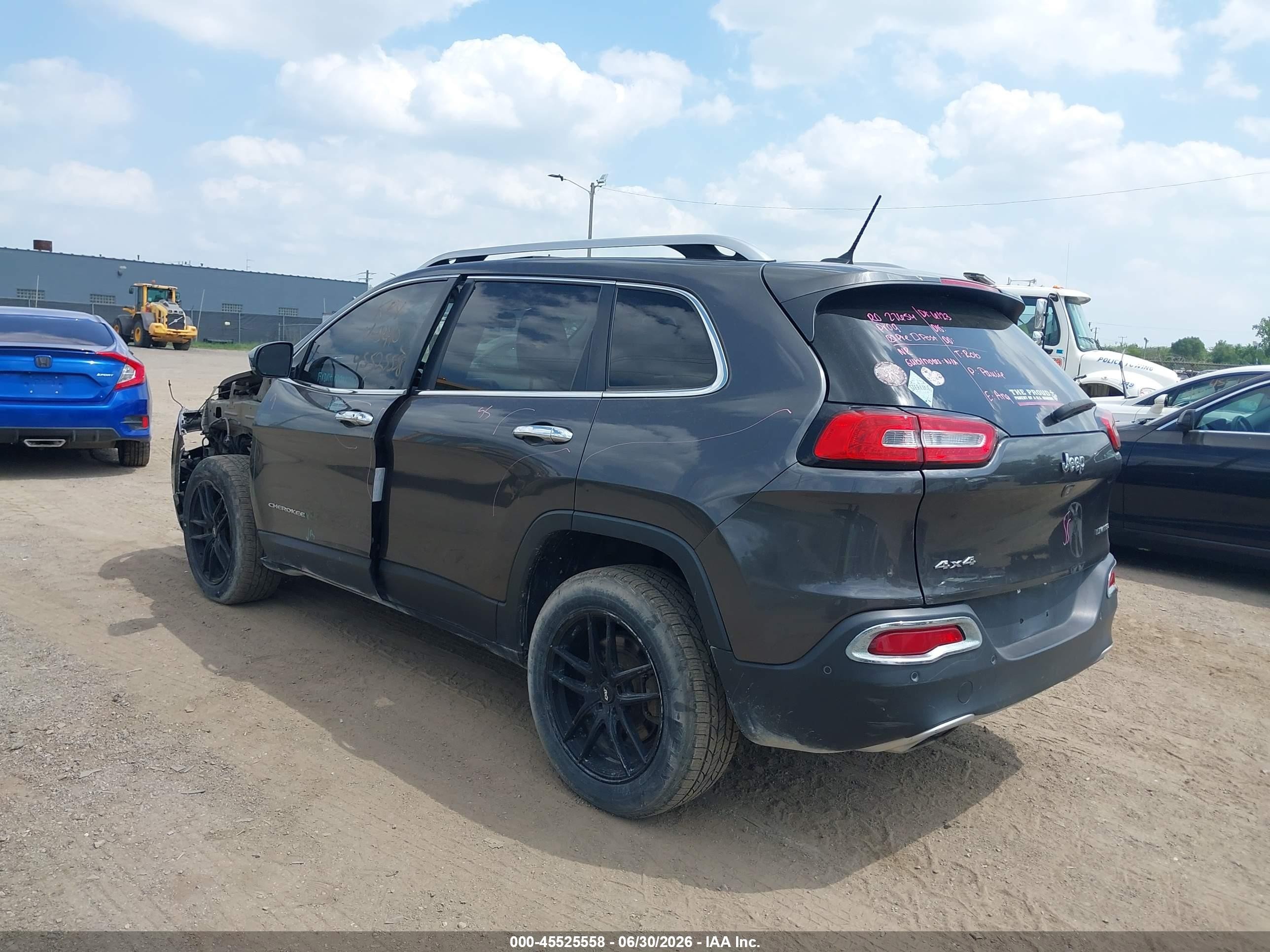 2015 Jeep Cherokee Limited Серый vin: 1C4PJMDS4FW541072