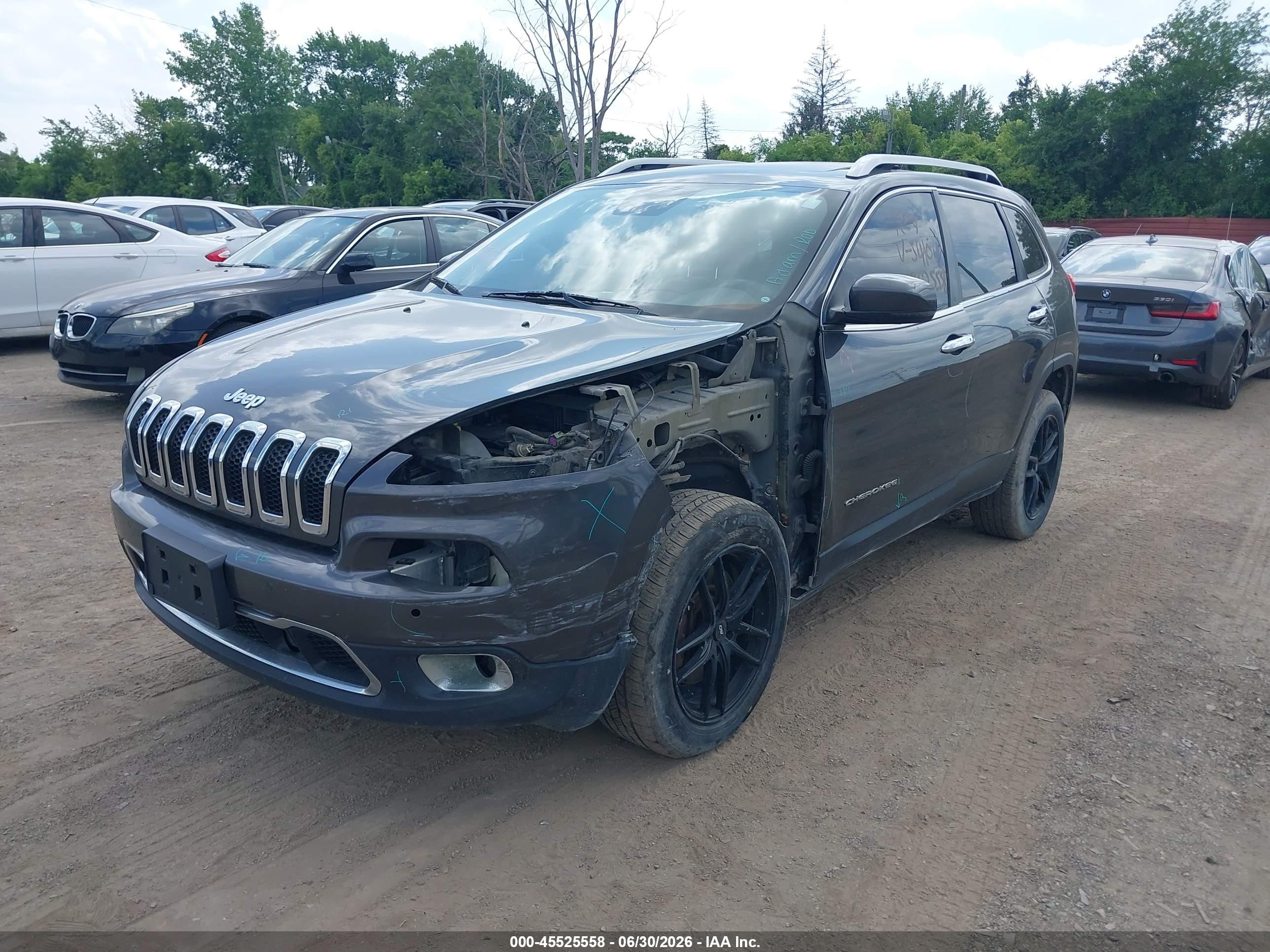 2015 Jeep Cherokee Limited Серый vin: 1C4PJMDS4FW541072