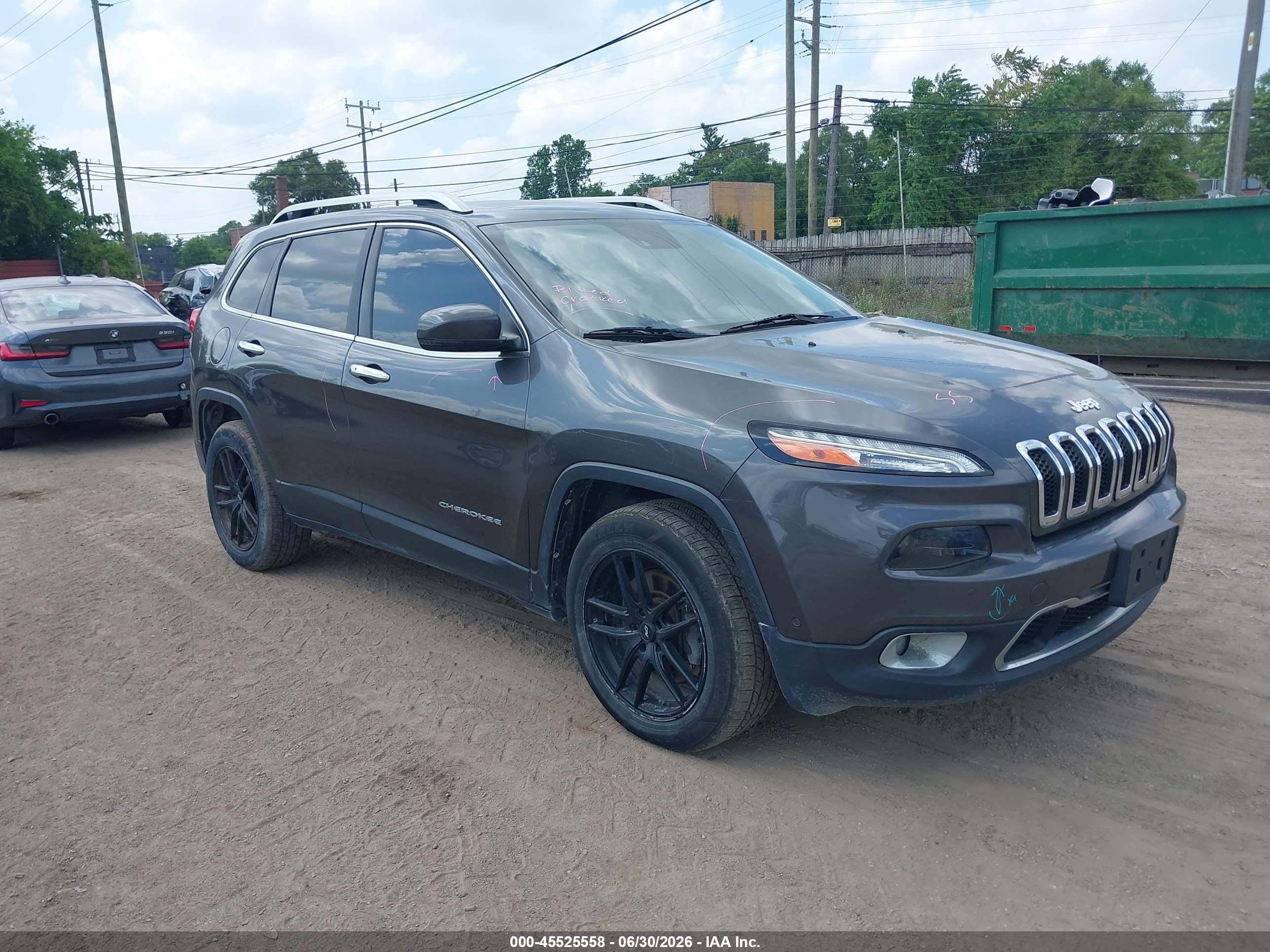 2015 Jeep Cherokee Limited Серый vin: 1C4PJMDS4FW541072