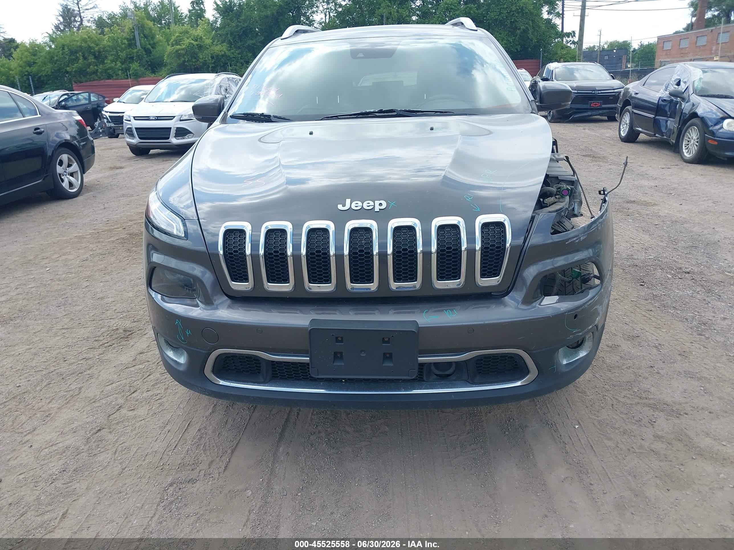 2015 Jeep Cherokee Limited Серый vin: 1C4PJMDS4FW541072